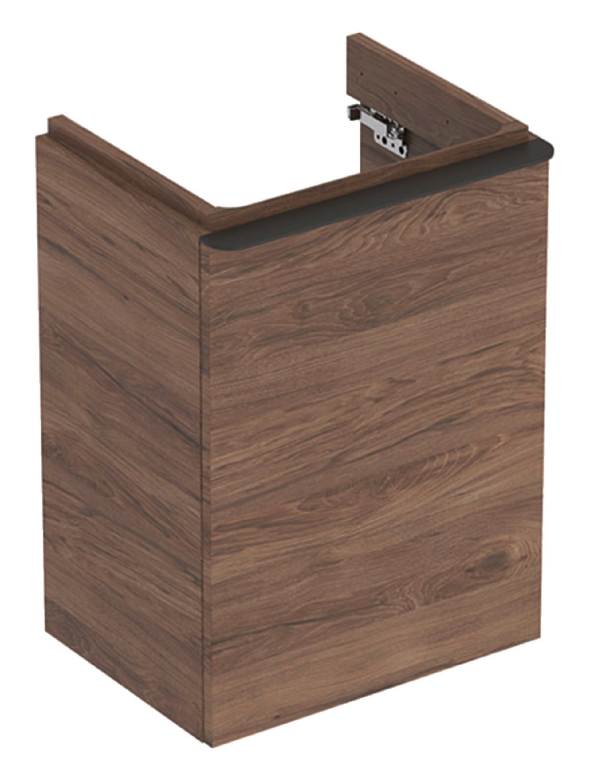 GEBERIT SMYLE SQUARE Waschbeckenunterschrank 44,2 cm breit, Braun dunkel, Türanschlag links