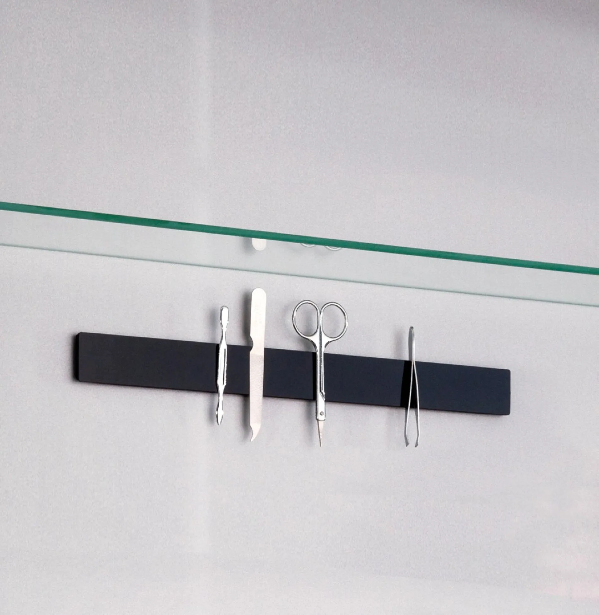 FACKELMANN Magnetleiste 20 cm breit, Silber/Schwarz