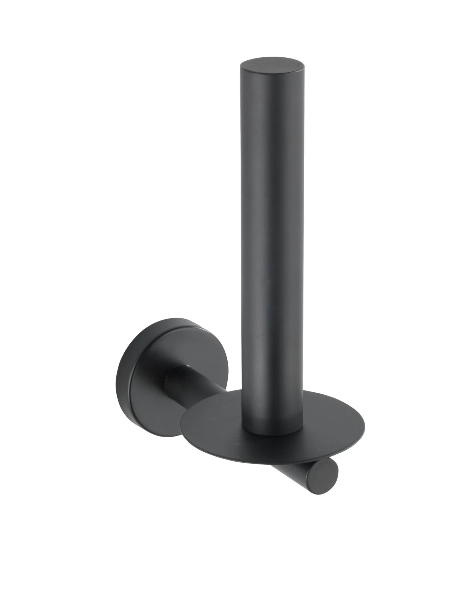 WENKO BOSIO Toilettenpapier Ersatzrollenhalter, Schwarz matt, Edelstahl rostfrei