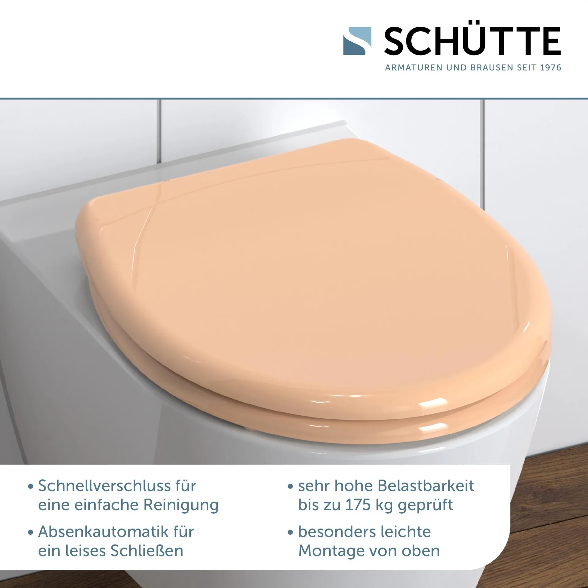 SCHÜTTE BEIGE WC-Sitz, Kunststoff, mit Absenkautomatik und Schnellverschluss