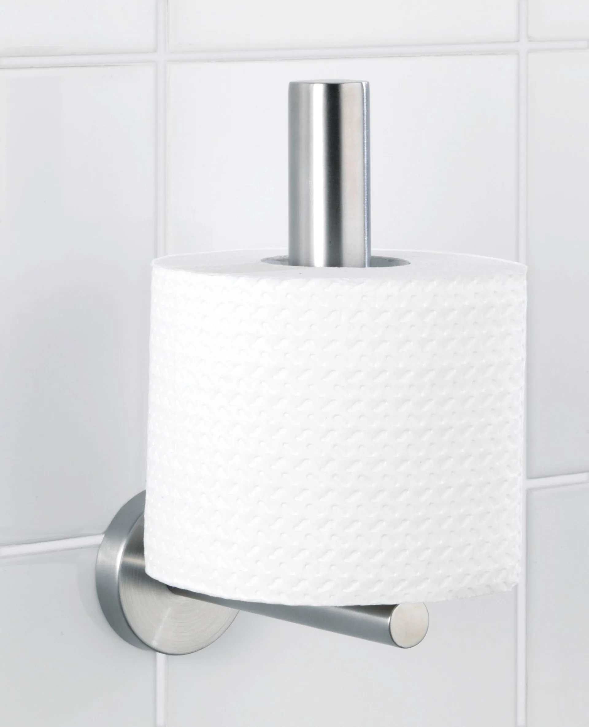 WENKO BOSIO Toilettenpapier-Ersatzrollenhalter, Silber matt, Edelstahl rostfrei