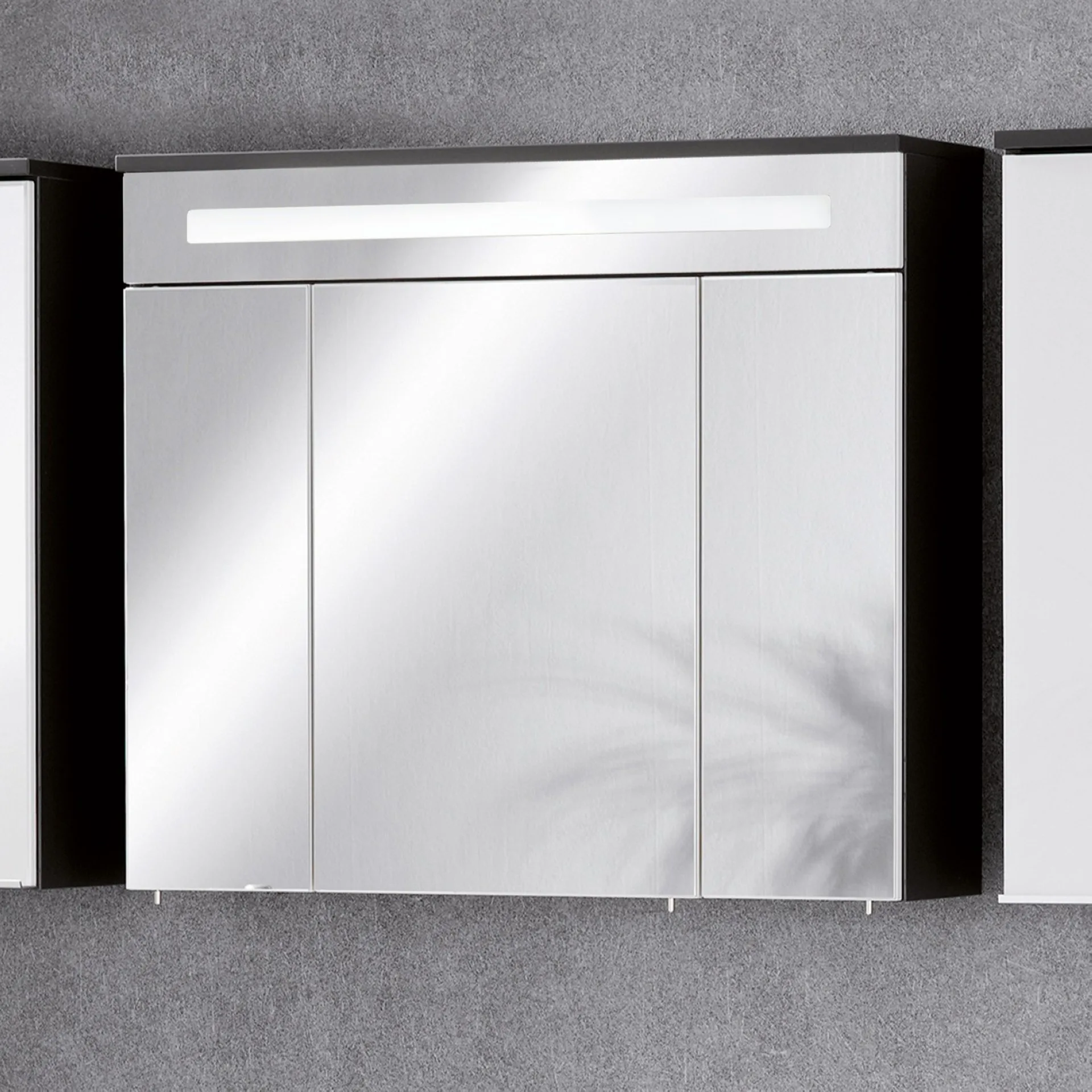FACKELMANN KARA LED Spiegelschrank 80 cm breit, Weiß/Anthrazit