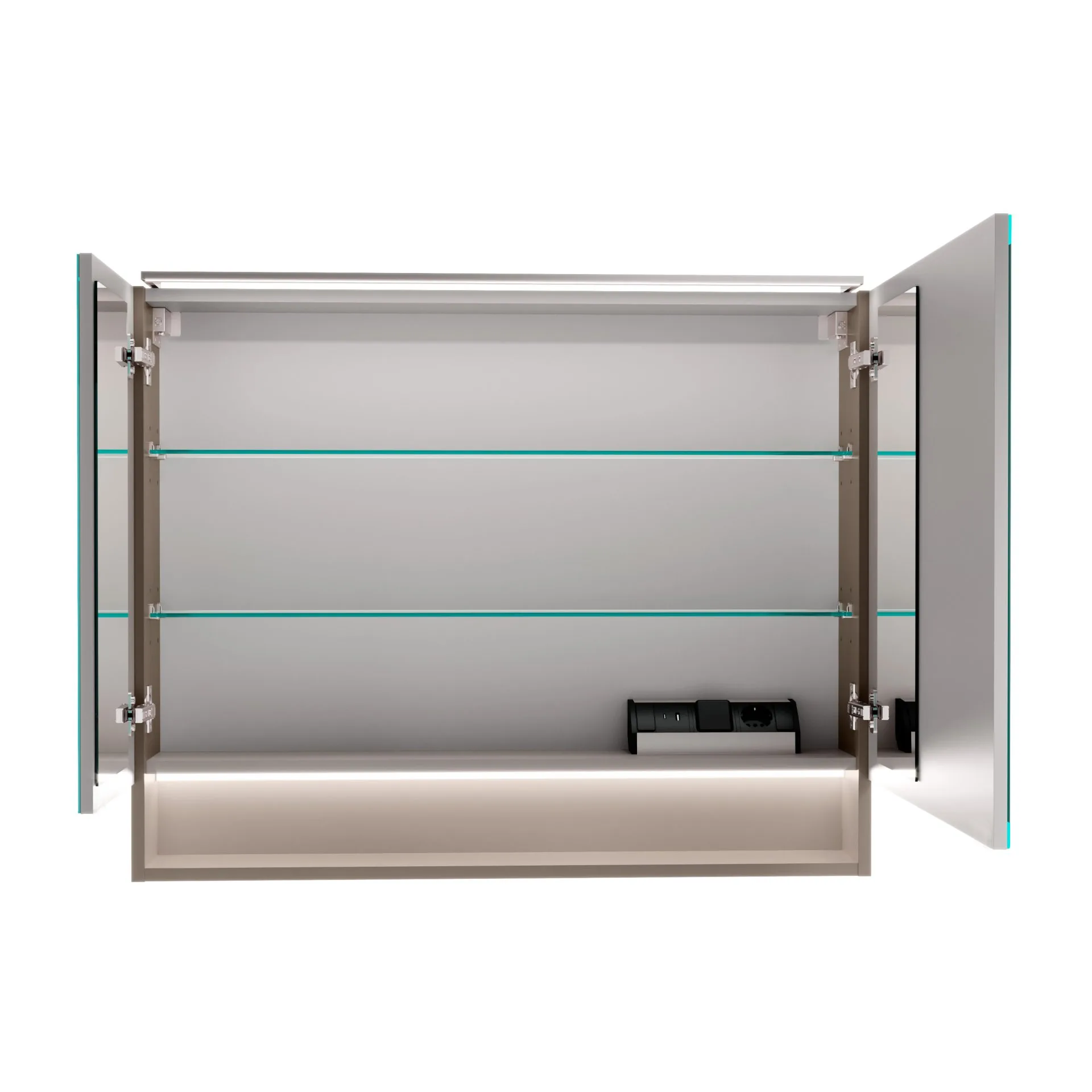 FACKELMANN B.PARIS LED Spiegelschrank 90 cm breit, Grau