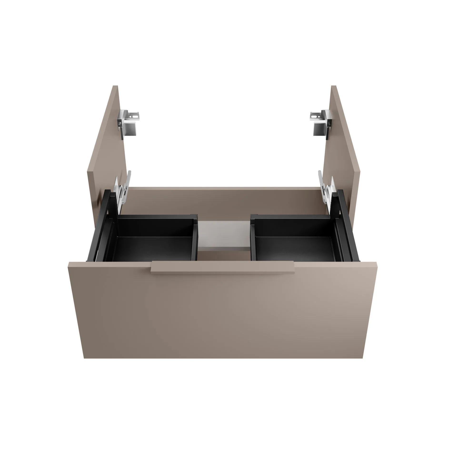 FACKELMANN B.PARIS Waschtisch Set mit Spiegelschrank 70 cm breit, Grau, Waschbecken Glas Weiß