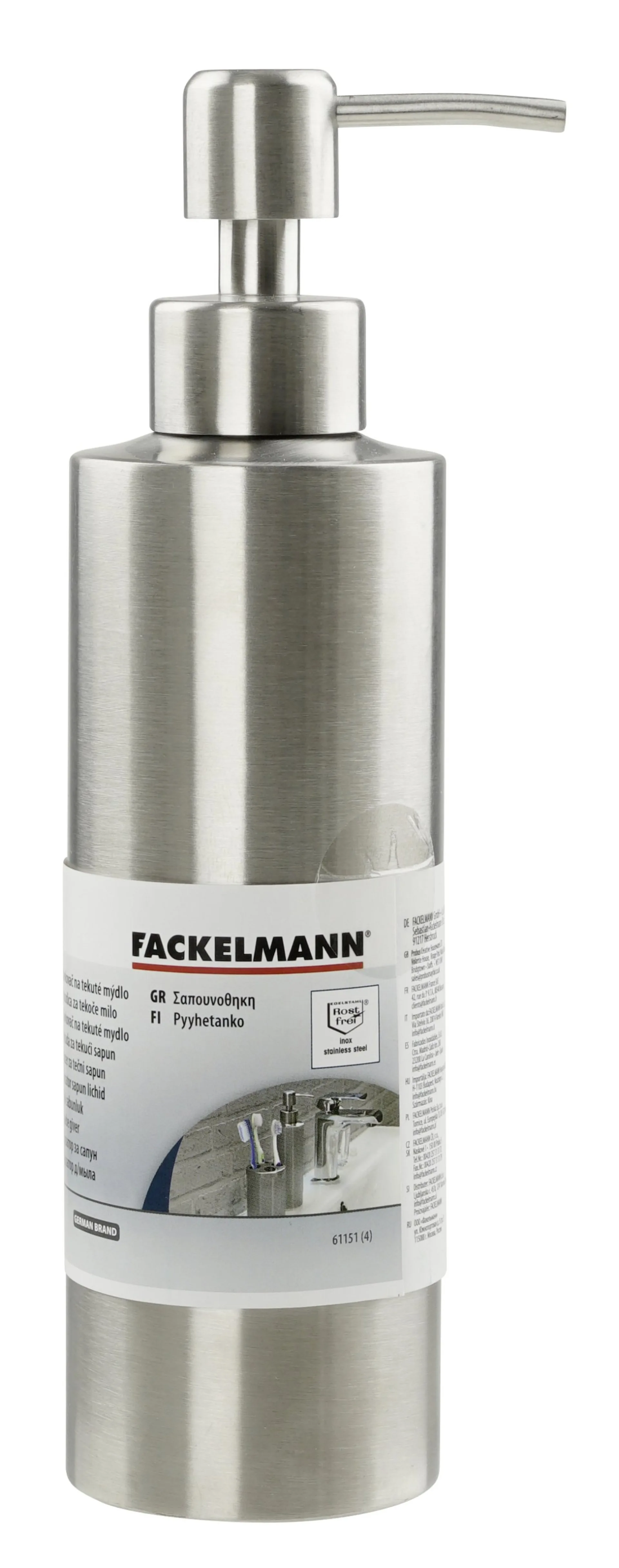 FACKELMANN Seifenspender 350 ml, Chrom matt