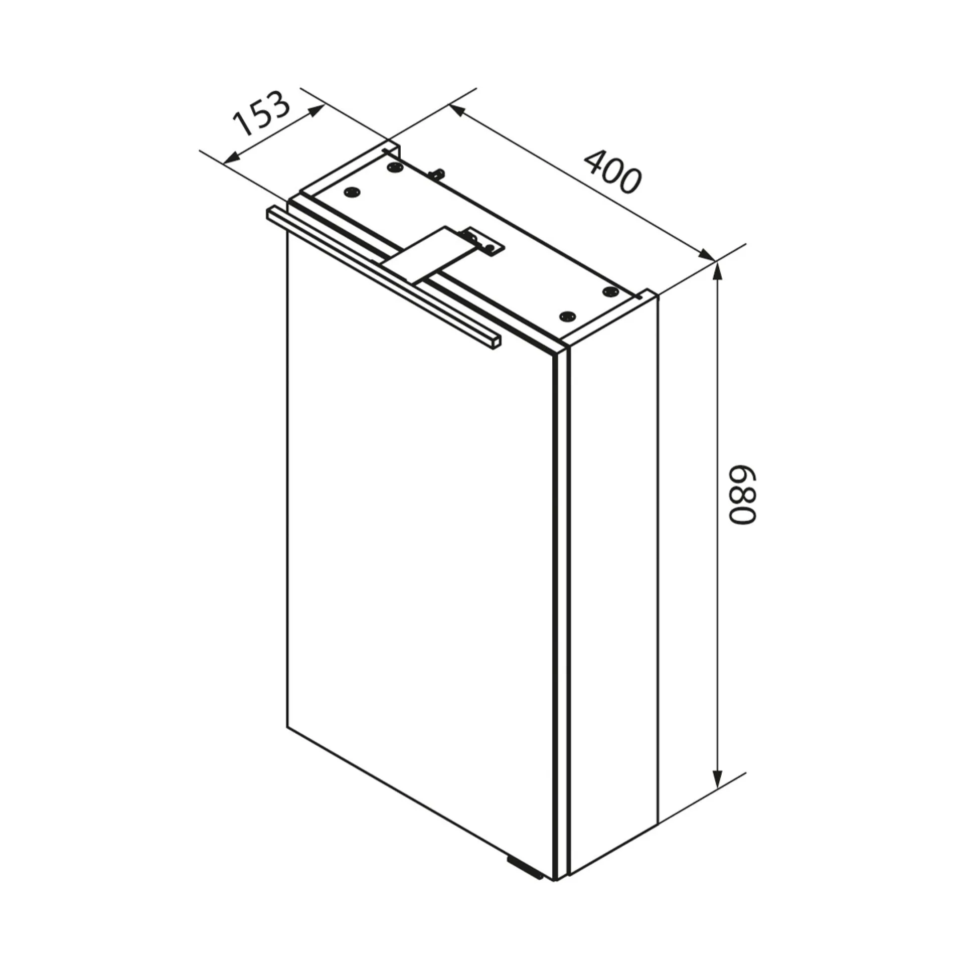 FACKELMANN SBC STANFORD Gäste WC Spiegelschrank 40 cm breit, Braun hell, Türanschlag rechts + Aufsatzleuchte