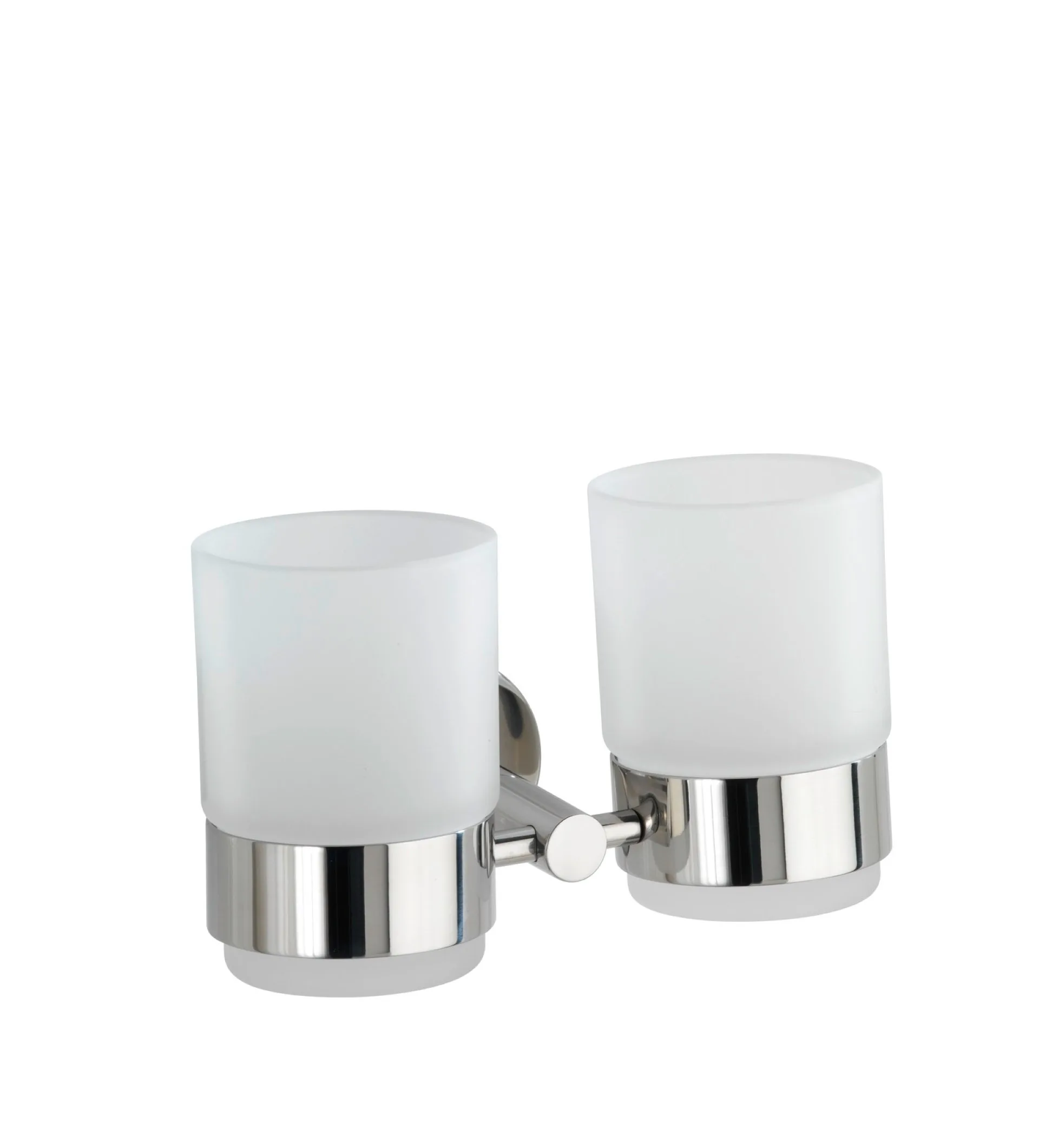 WENKO DUO BOSIO Zahnputzbecher, Chrom glänzend, mit Halter