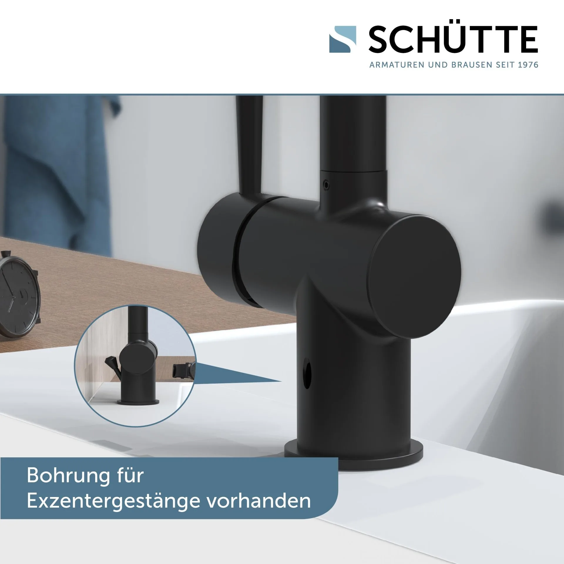 SCHÜTTE CORNWALL Waschtischarmatur, Schwarz matt