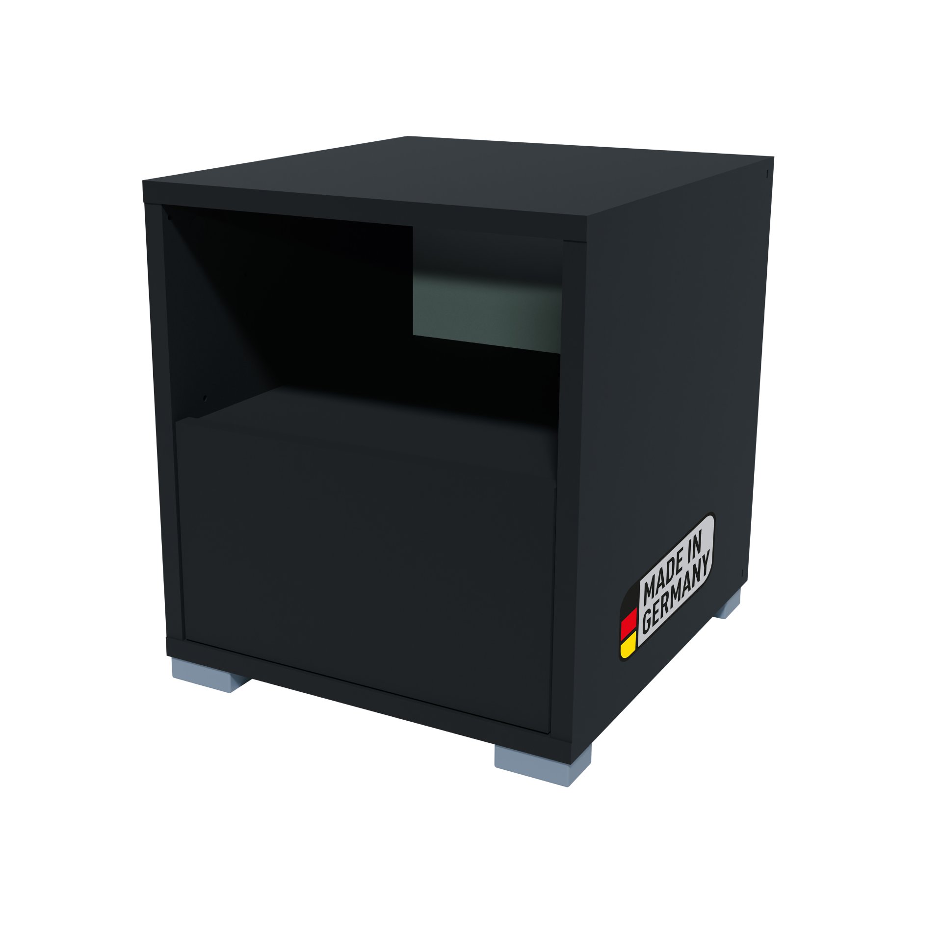 BADEDU VEER Regal 35 cm breit, Anthrazit, 2 Fächer mit Tür