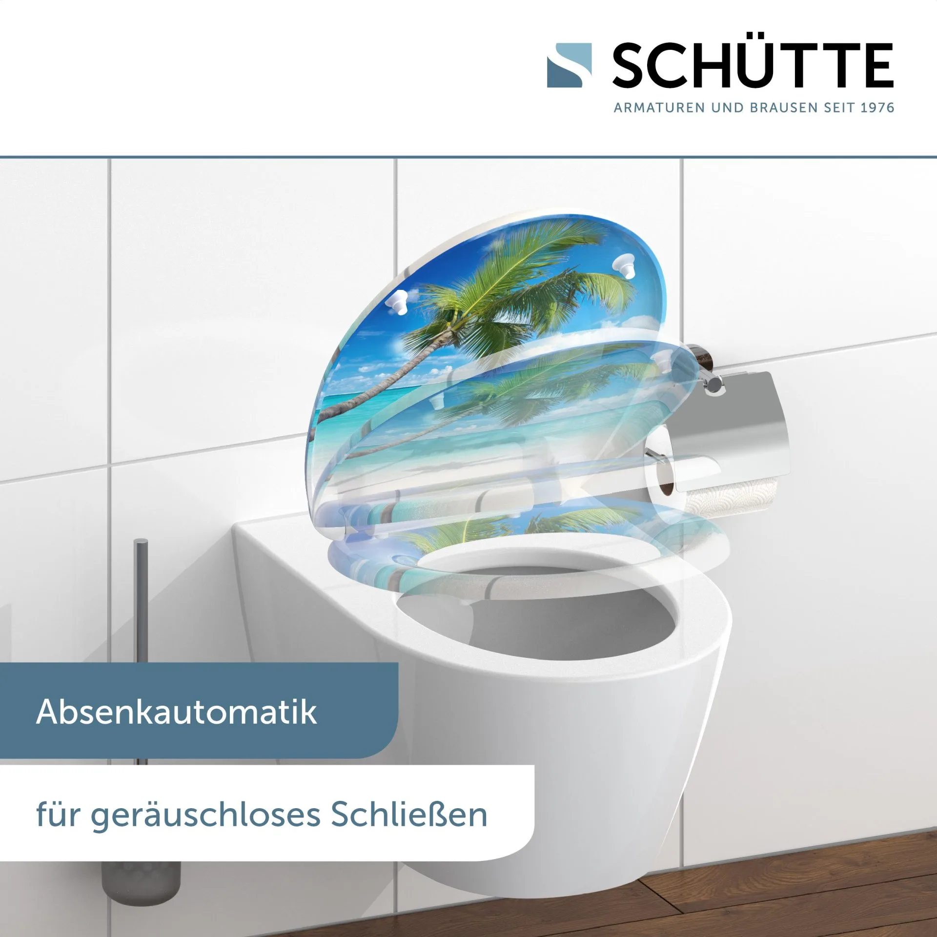 SCHÜTTE CARRIBEAN WC-Sitz, Kunststoff, mit Absenkautomatik und Schnellverschluss
