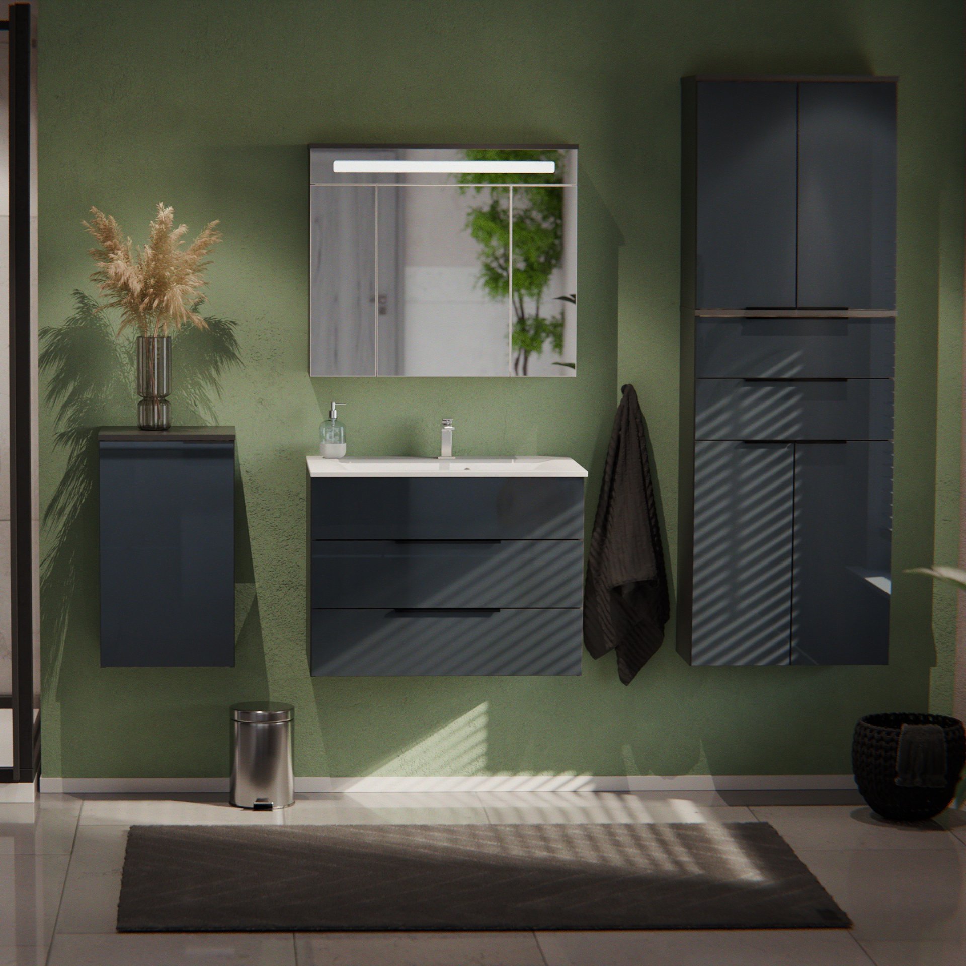 FACKELMANN Griffleiste 15 cm breit, Schwarz