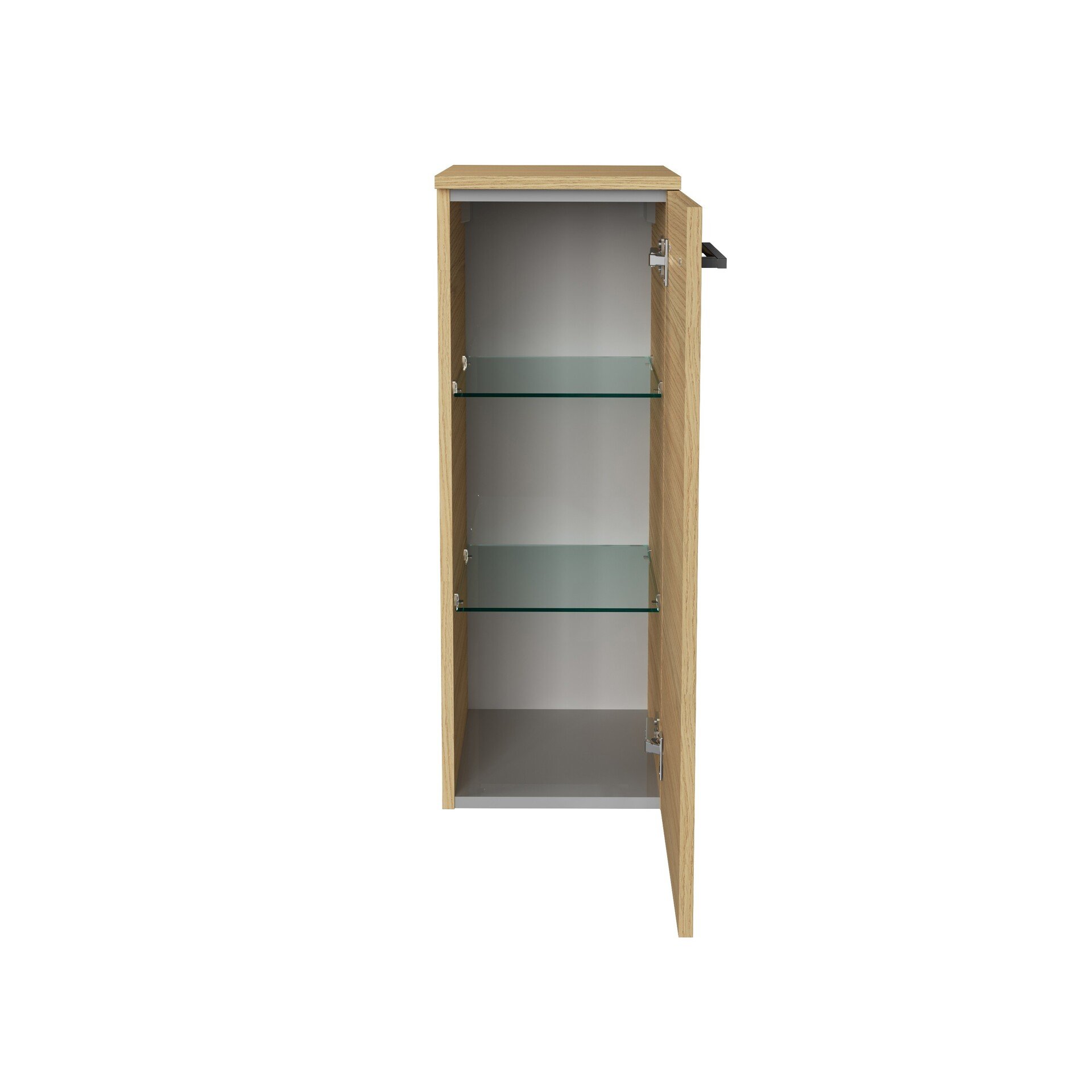 FACKELMANN B.ROUND Midischrank 30 cm breit, Braun, Türanschlag rechts