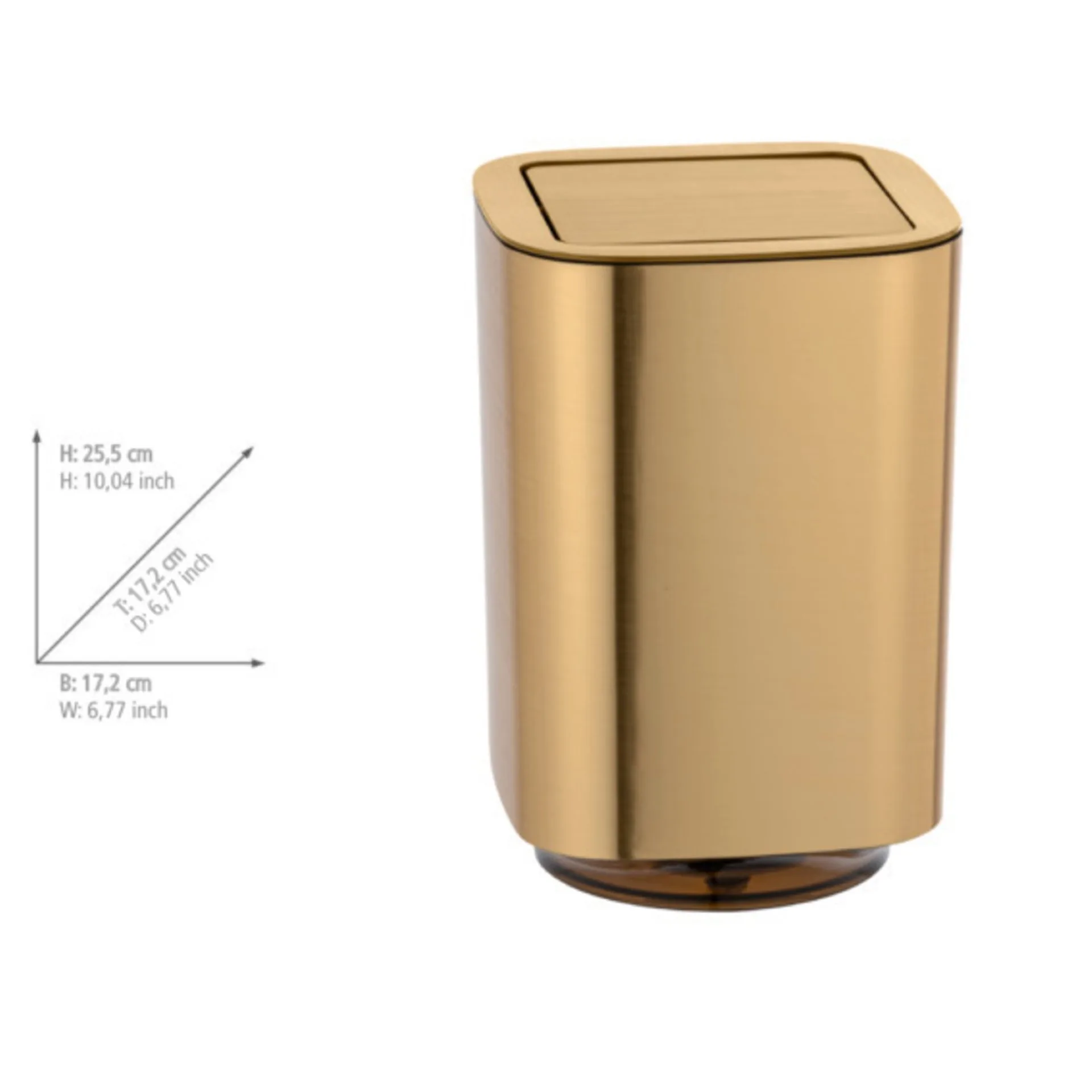 WENKO AURON Kosmetikeimer 5,5 Liter, Gold glänzend