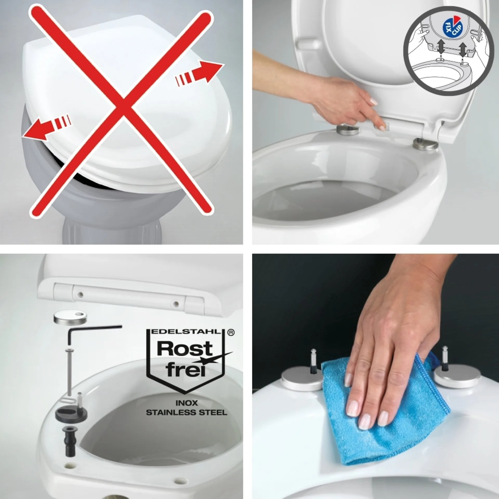 WENKO GUBBIO WC-Sitz , Weiß, Duroplast, mit Absenkautomatik