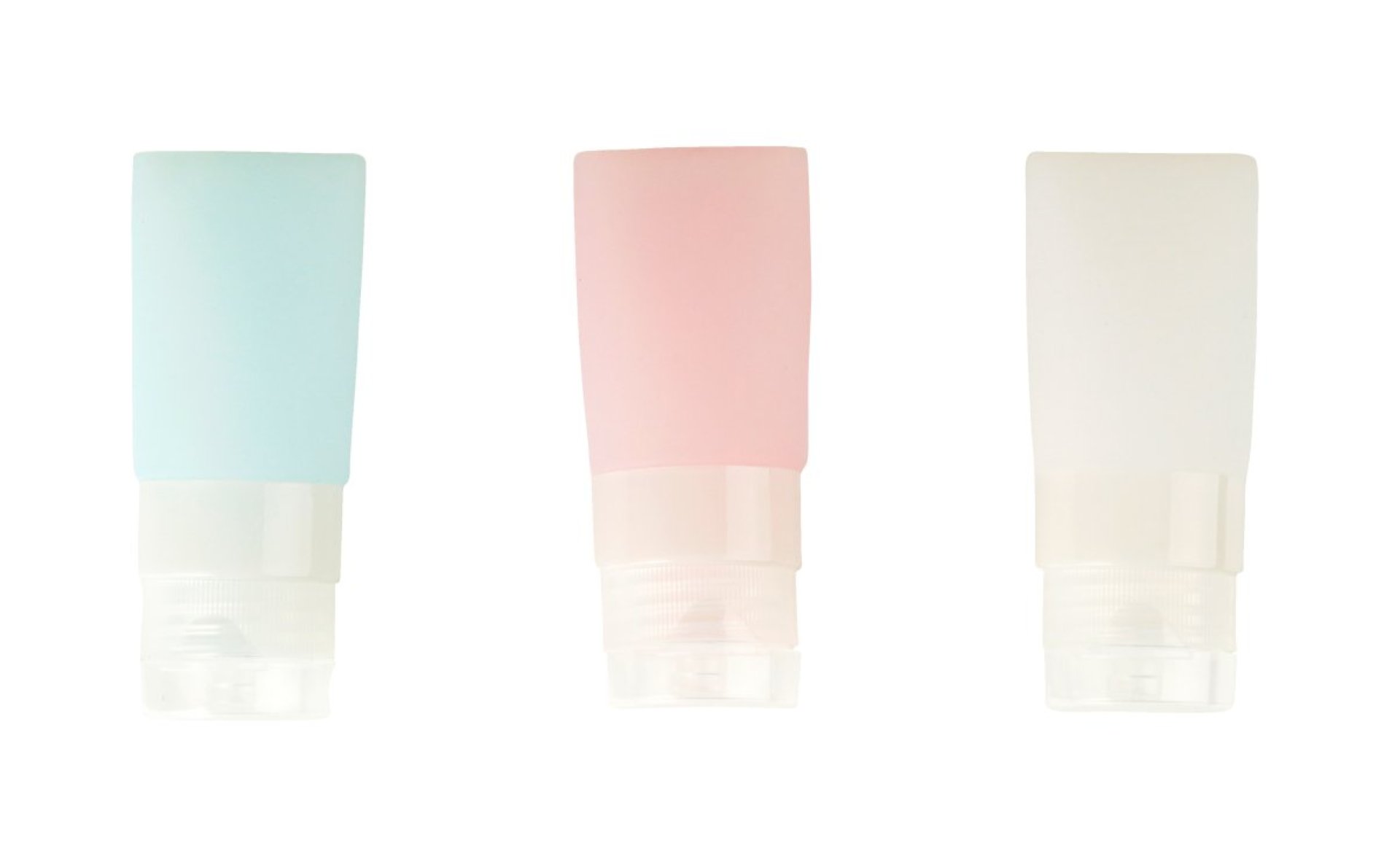 FACKELMANN Reisefläschchen je 20 ml, Weiß/grün/Blau, 3er Set