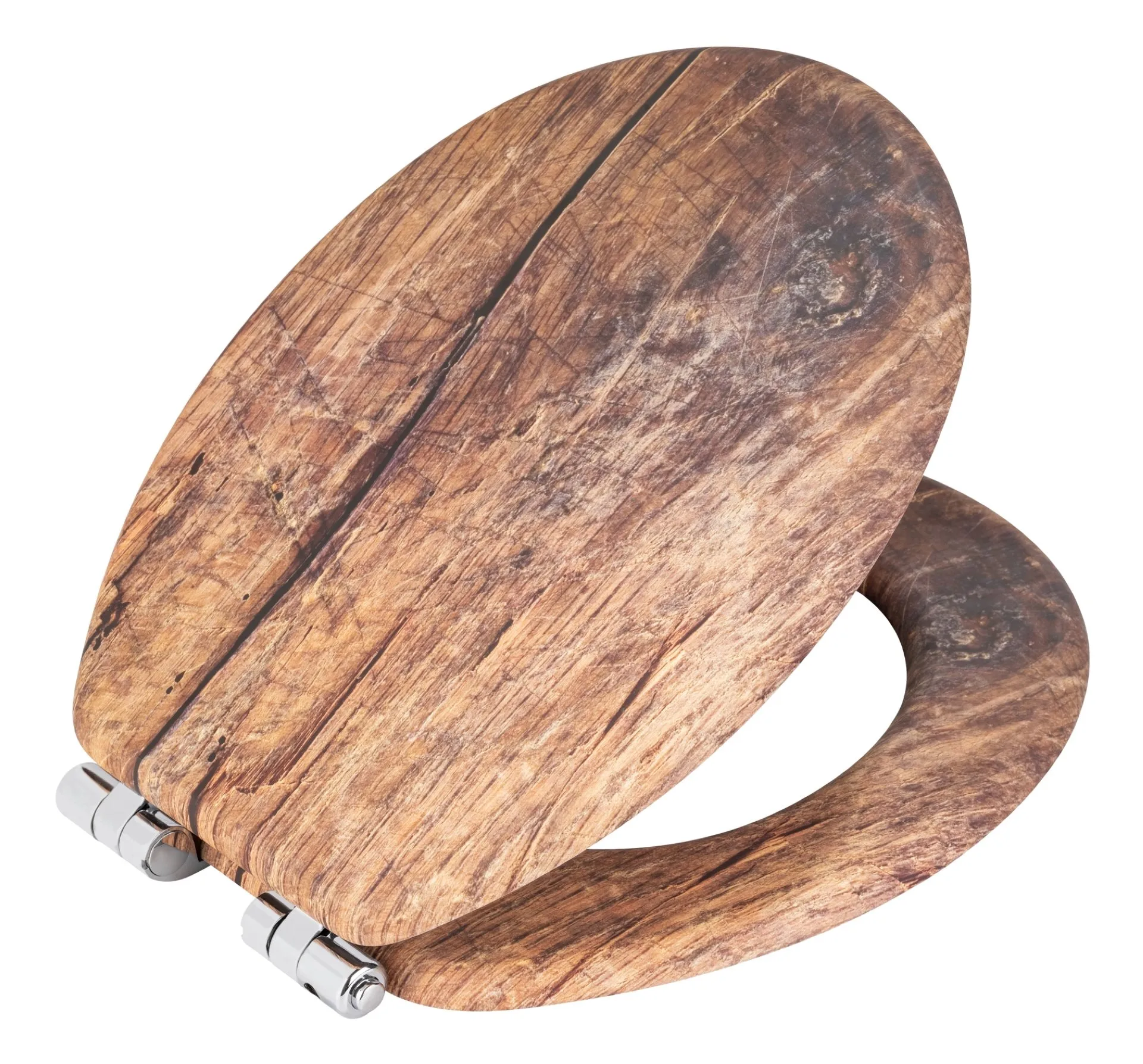 WENKO RUSTIC WC-Sitz, Braun, aus MDF