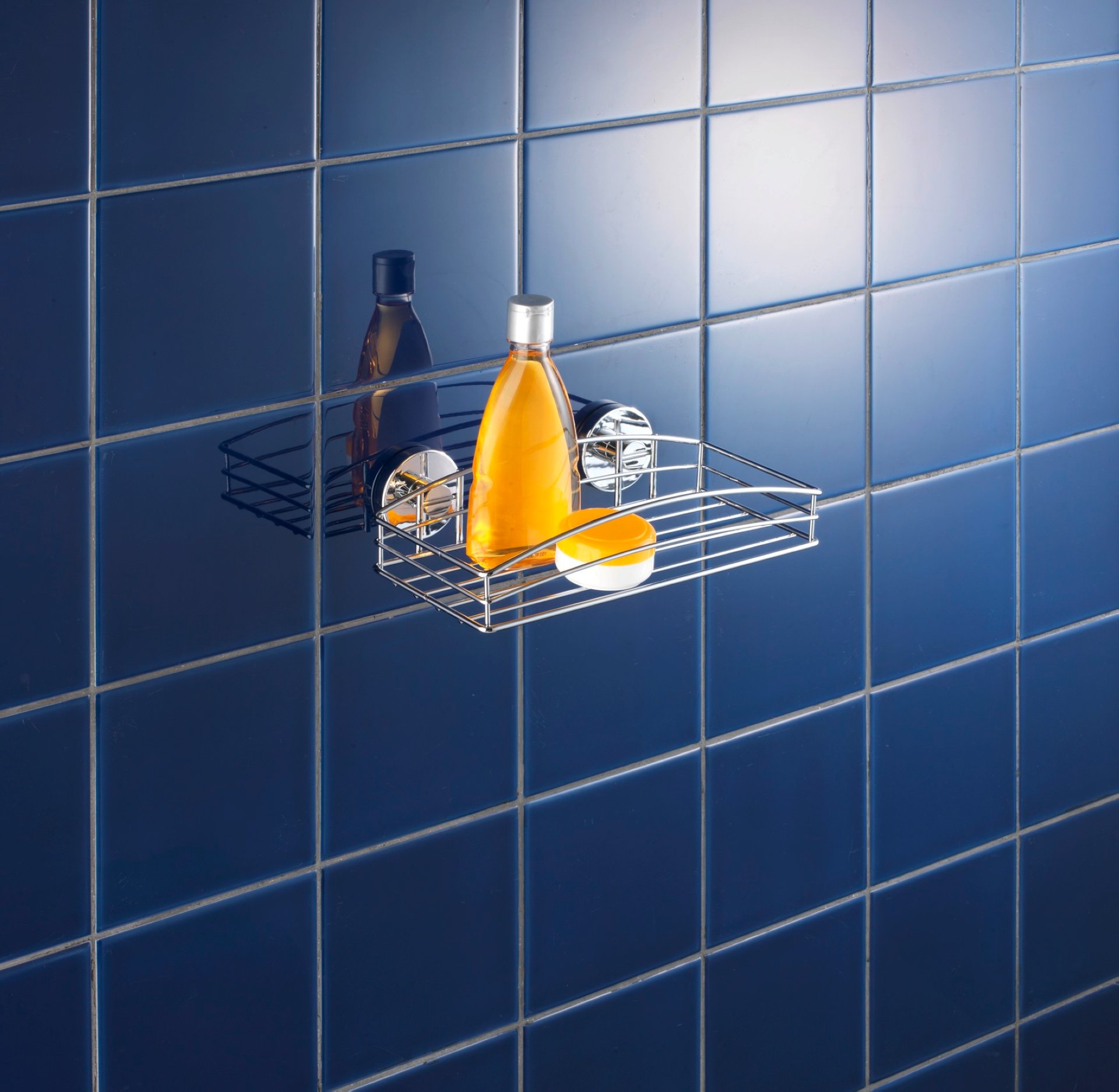 WENKO VACUUM LOC Duschablage, Chrom, 2er Set, Befestigen ohne bohren