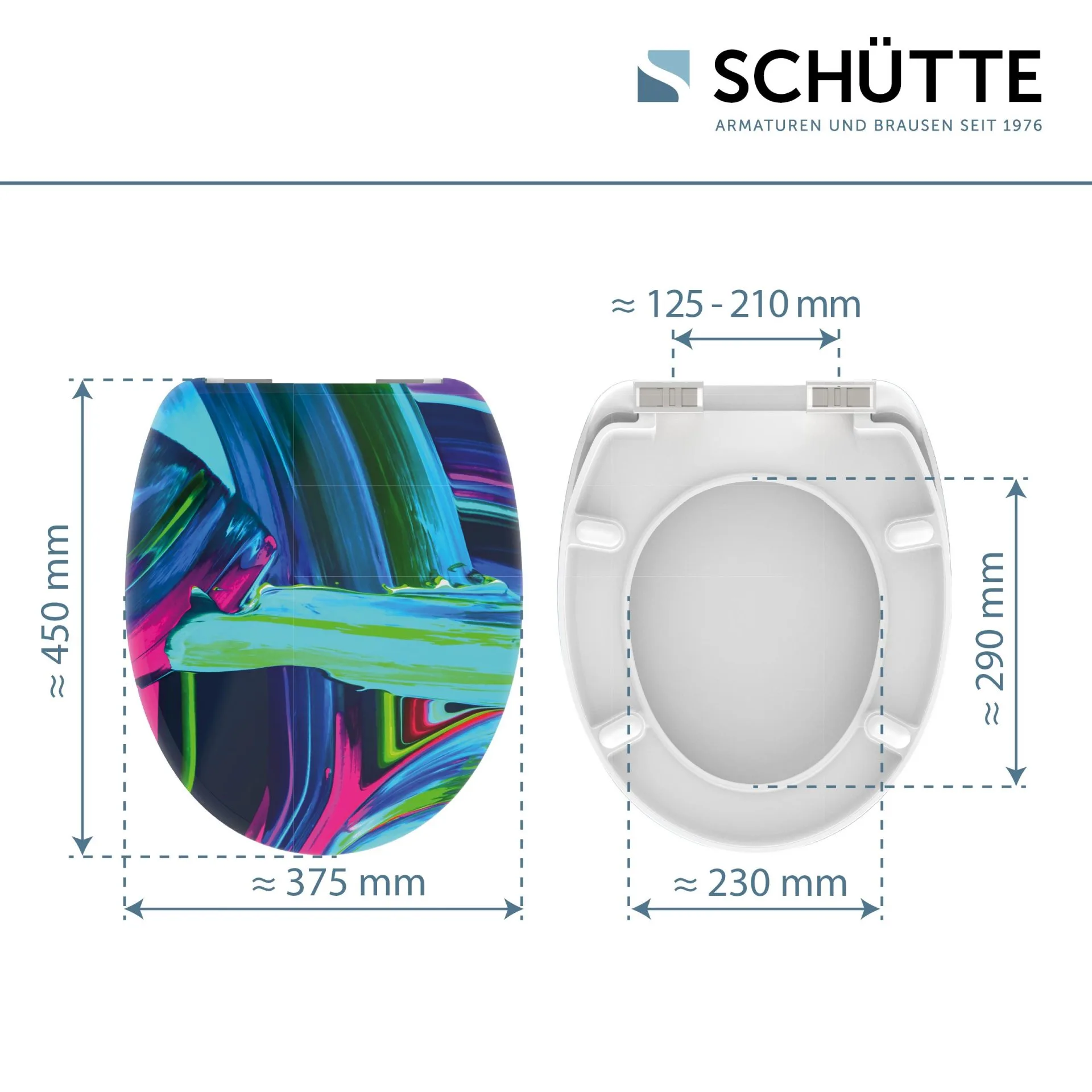 SCHÜTTE NEON PAINT WC-Sitz, Kunststoff, mit Absenkautomatik