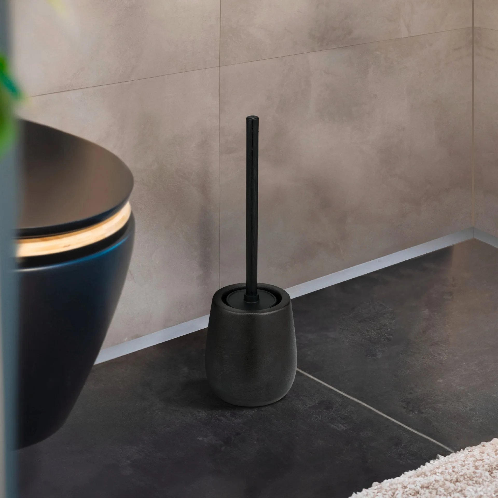 WENKO NERNO WC-Garnitur, Schwarz, Keramik