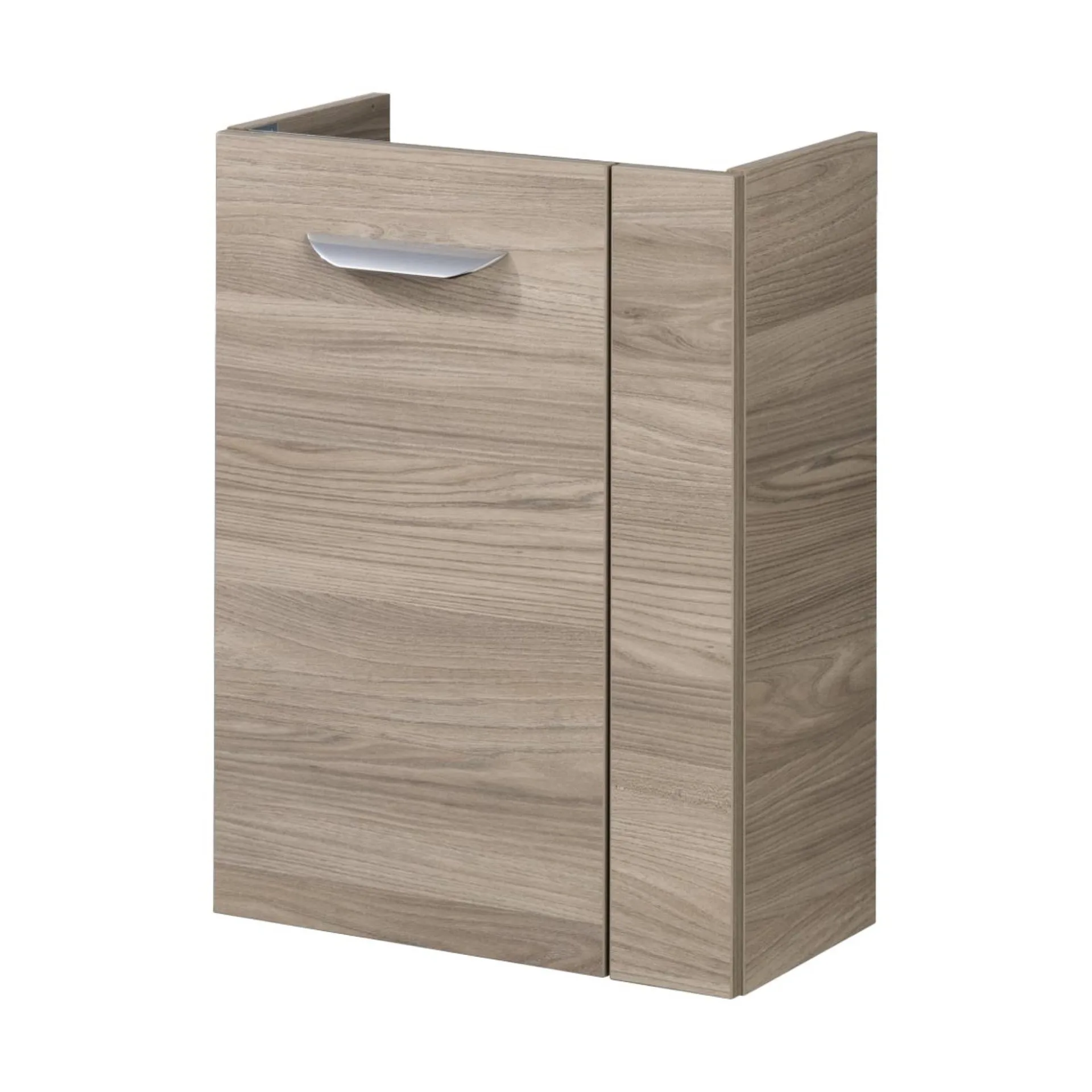 FACKELMANN SBC LUXOR Waschbeckenunterschrank Gäste WC 45 cm breit, Braun hell, Türanschlag links
