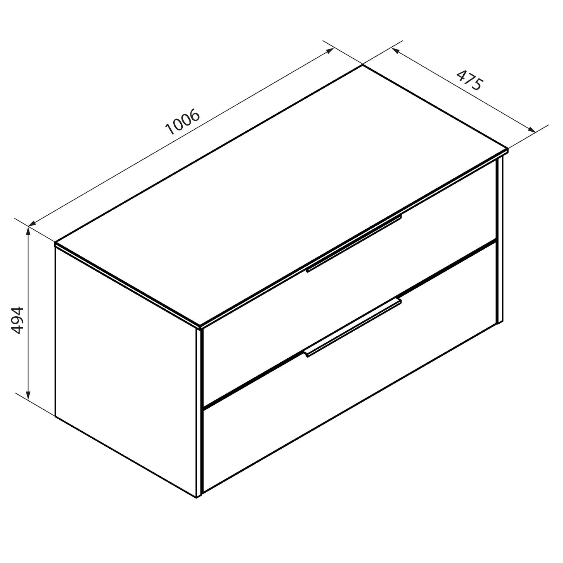 FACKELMANN FLAIR Waschbeckenunterschrank 101 cm breit, Weiß/Anthrazit, Waschtischplatte Schwarz Schieferstruktur