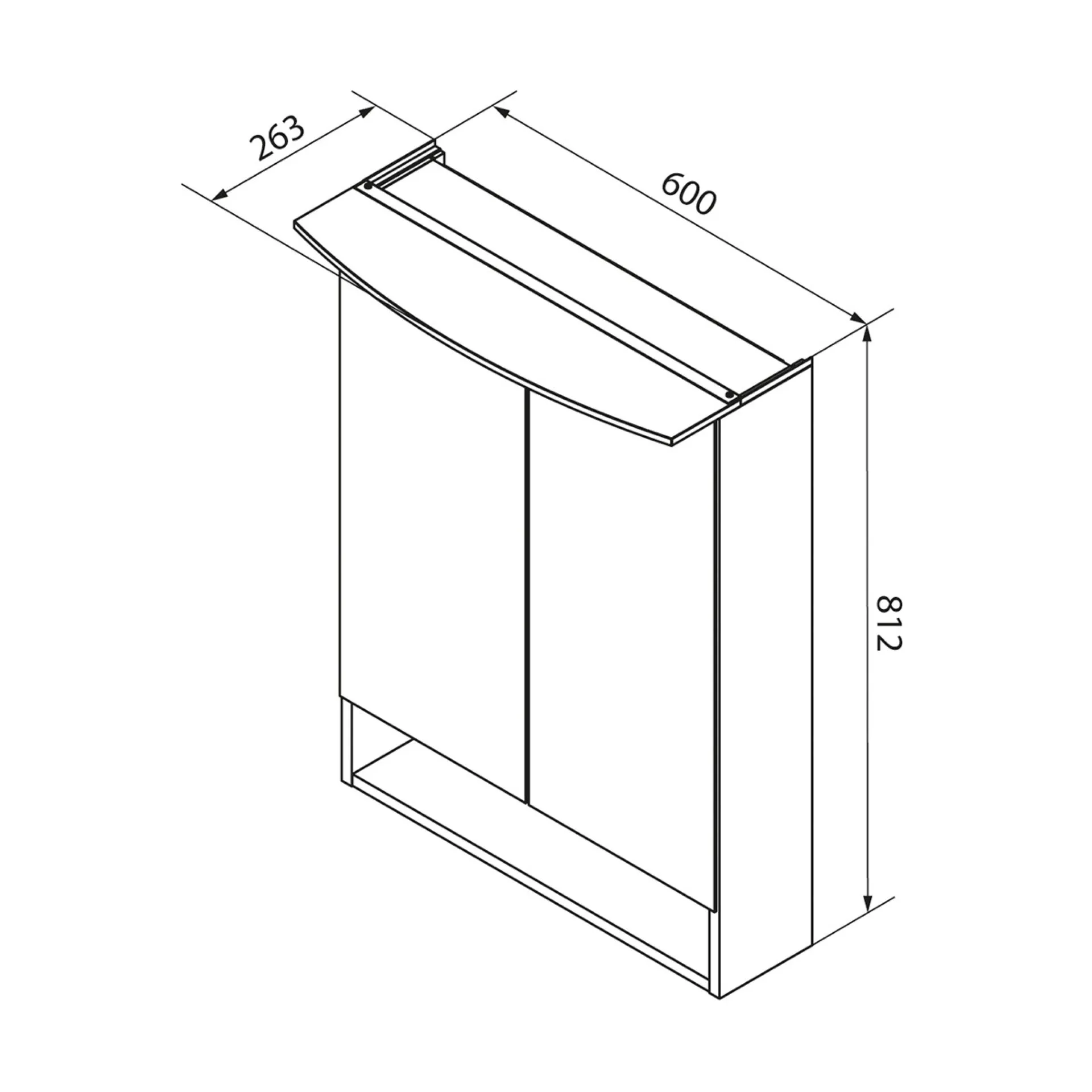 FACKELMANN B.STYLE LED Spiegelschrank 60 cm breit, Weiß