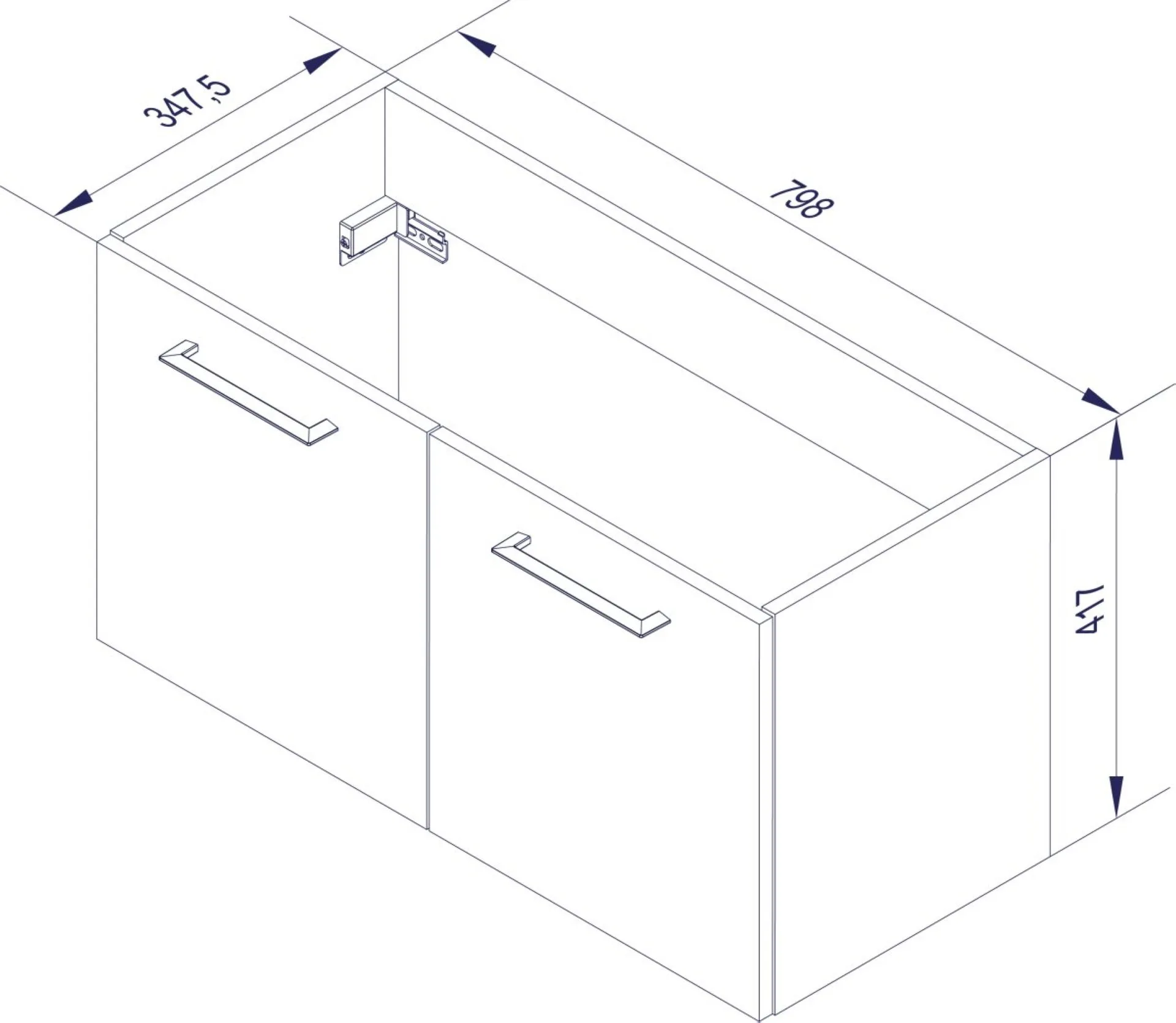 FACKELMANN LIMA Waschbeckenunterschrank 80 cm breit, Weiß