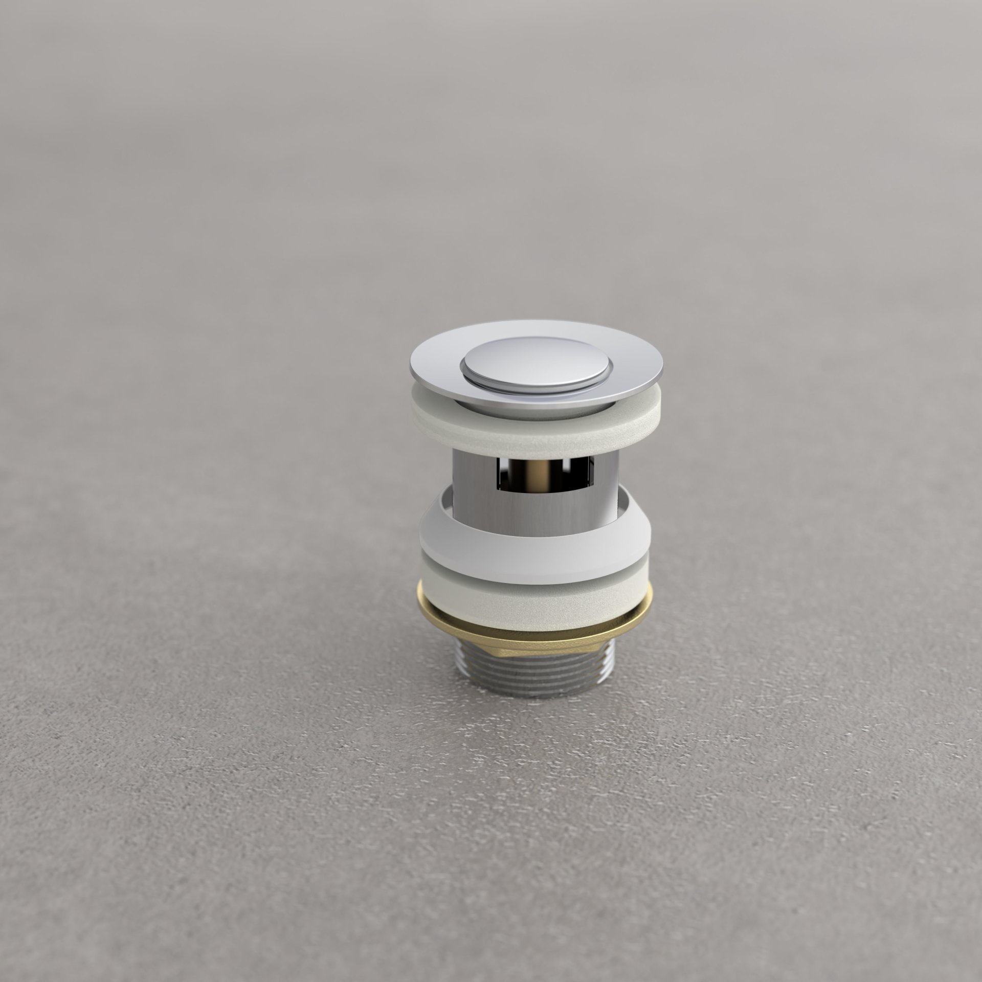 SCHÜTTE Press Exzenter, Chrom, mit Überlauf, 1 1/4"