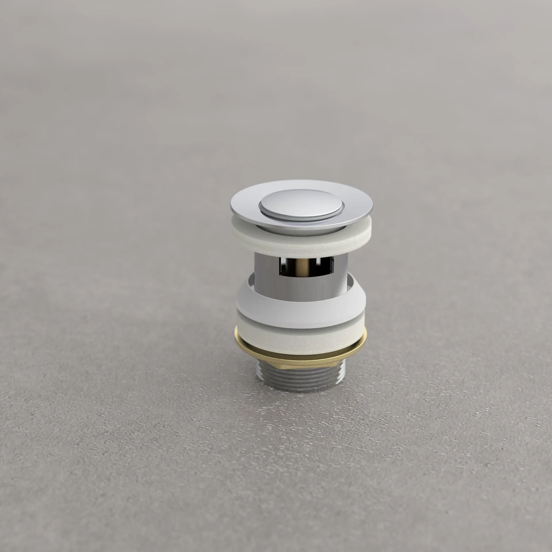 SCHÜTTE Press Exzenter, Chrom, mit Überlauf, 1 1/4"