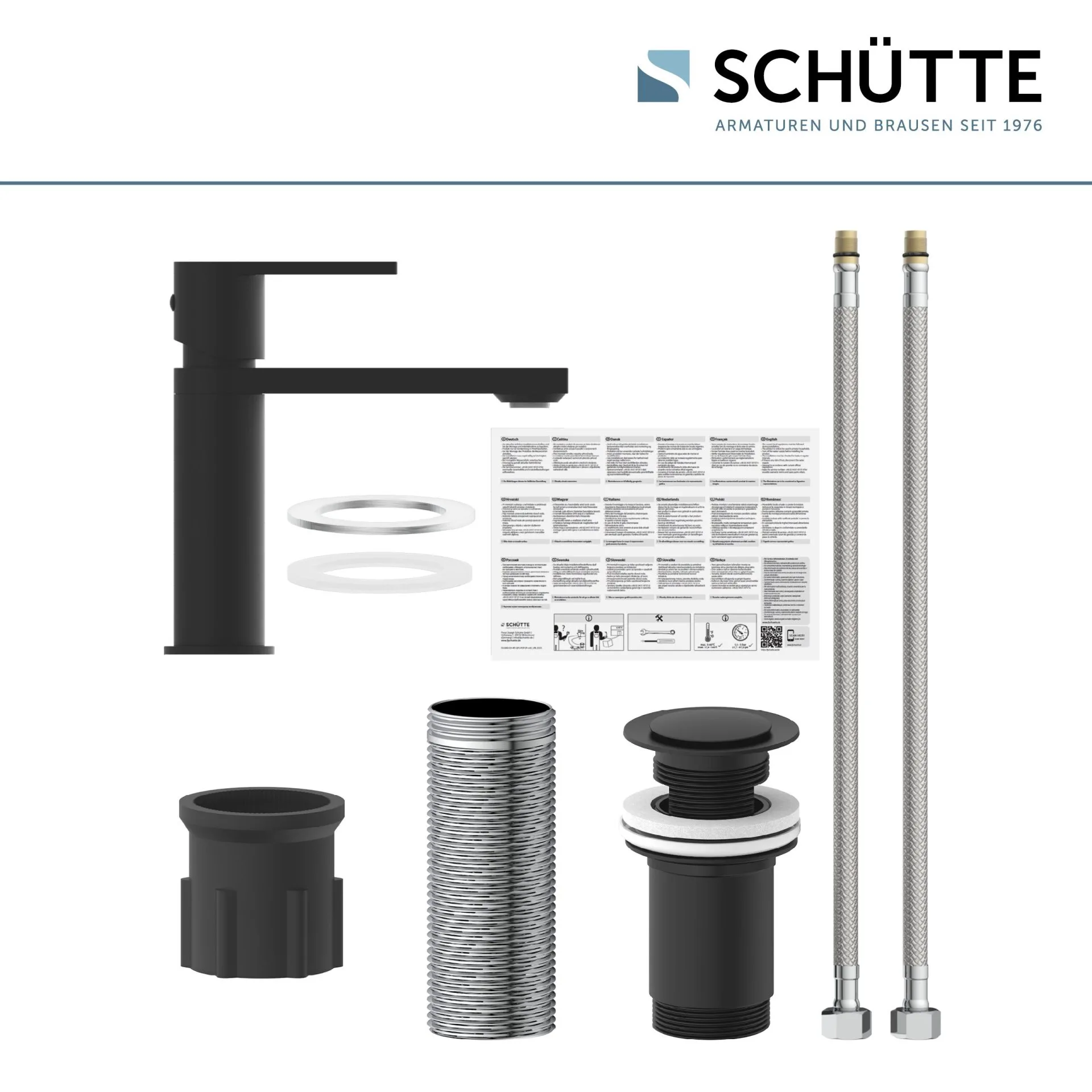SCHÜTTE MANHATTAN Waschtischarmatur, Schwarz matt