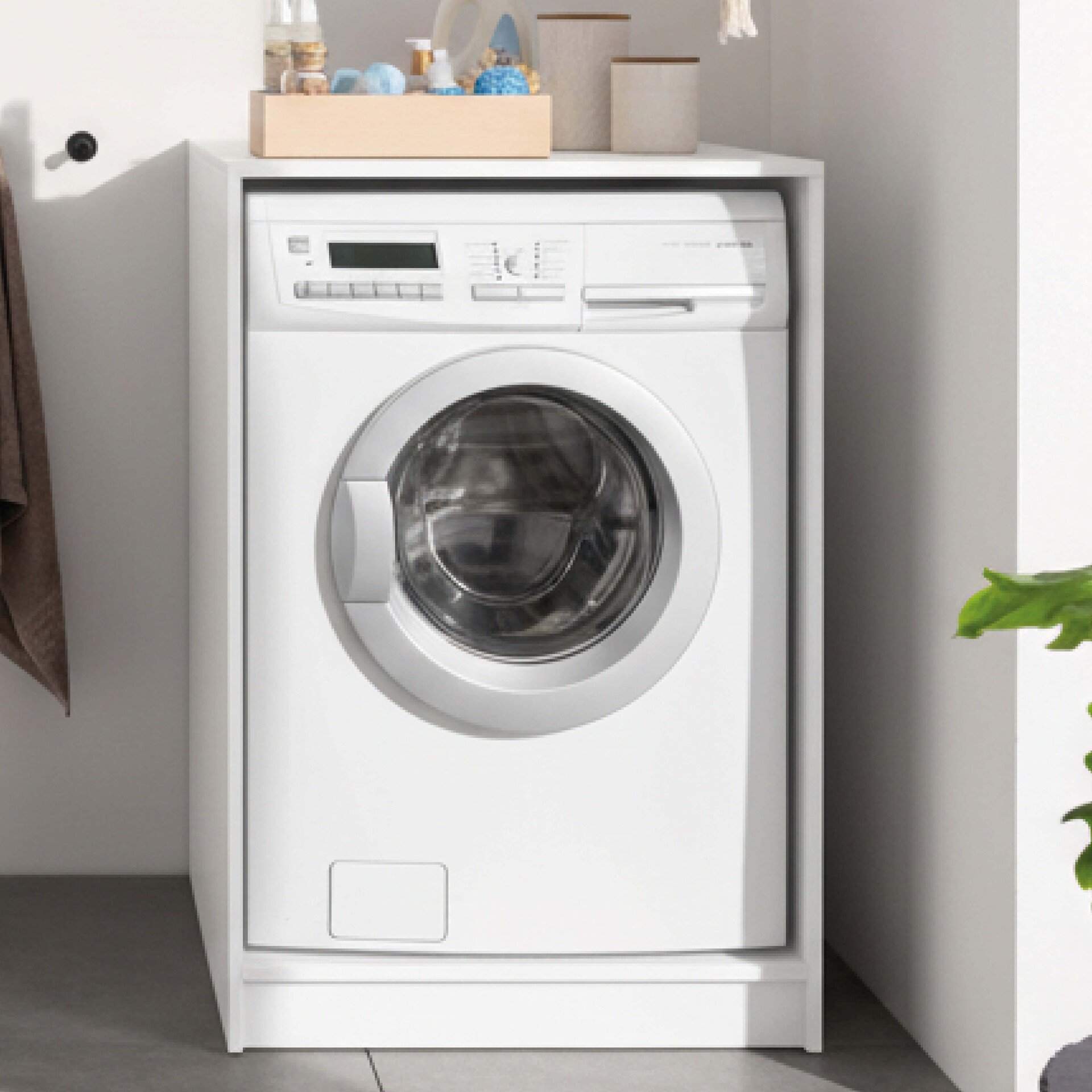 FACKELMANN Waschmaschinenschrank 65 cm breit, Weiß