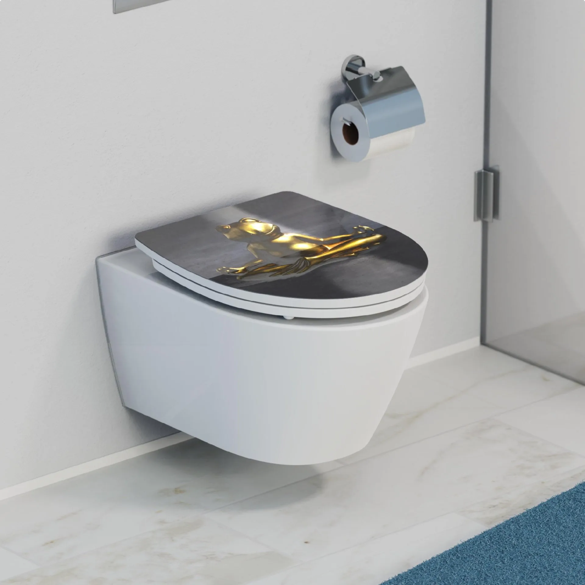 SCHÜTTE RELAXING FROG WC-Sitz, Kunststoff, mit Absenkautomatik und Schnellverschluss
