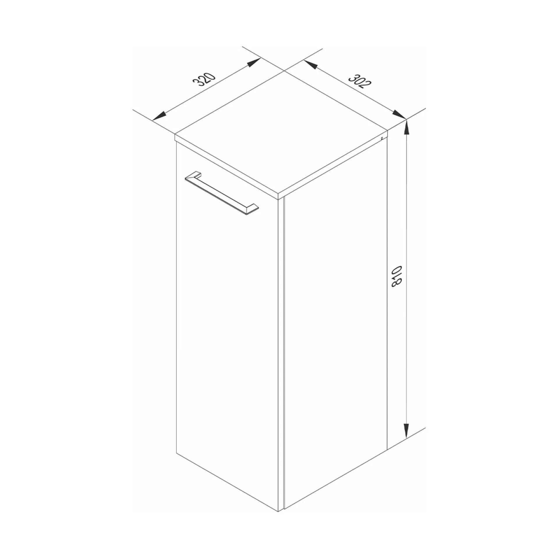 Fackelmann B.PERFEKT Midischrank 31 cm breit, Anthrazit
