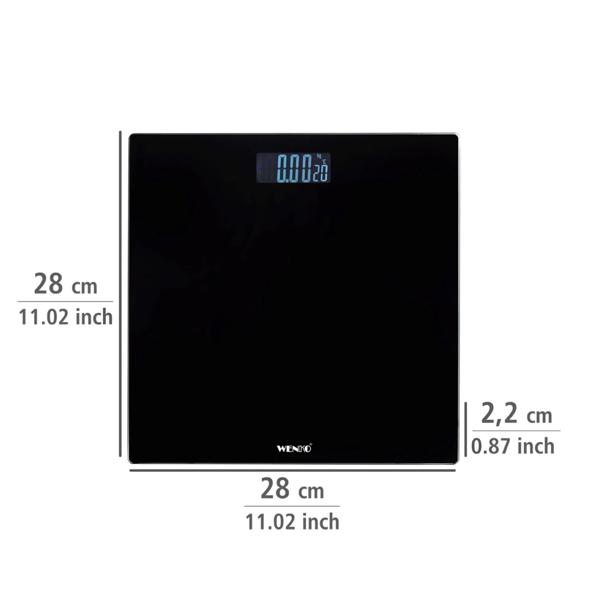 WENKO LCD Personenwaage, Schwarz, digital, bis 150 kg