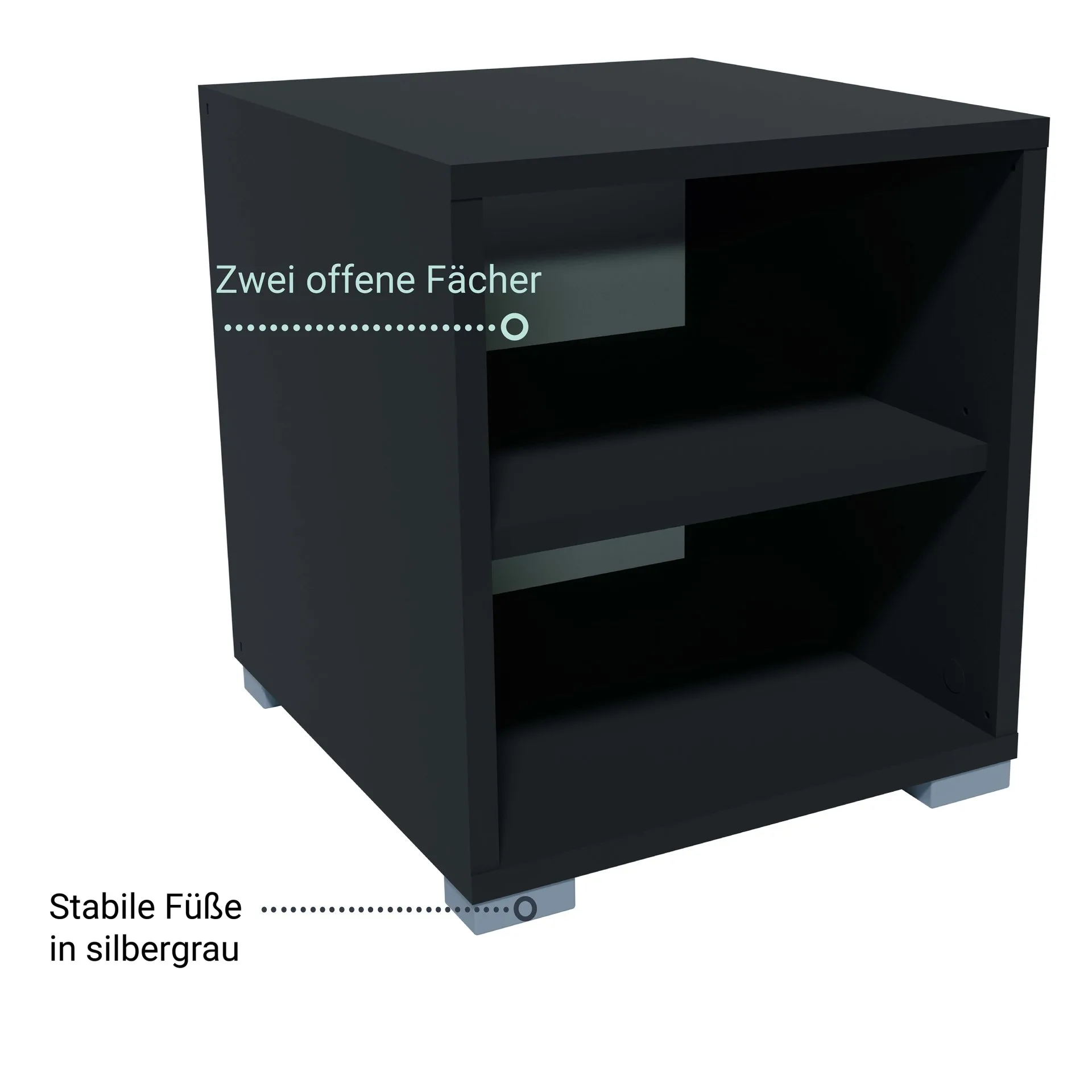 BADEDU VEER Regal 35 cm breit, Anthrazit, 2 Fächer