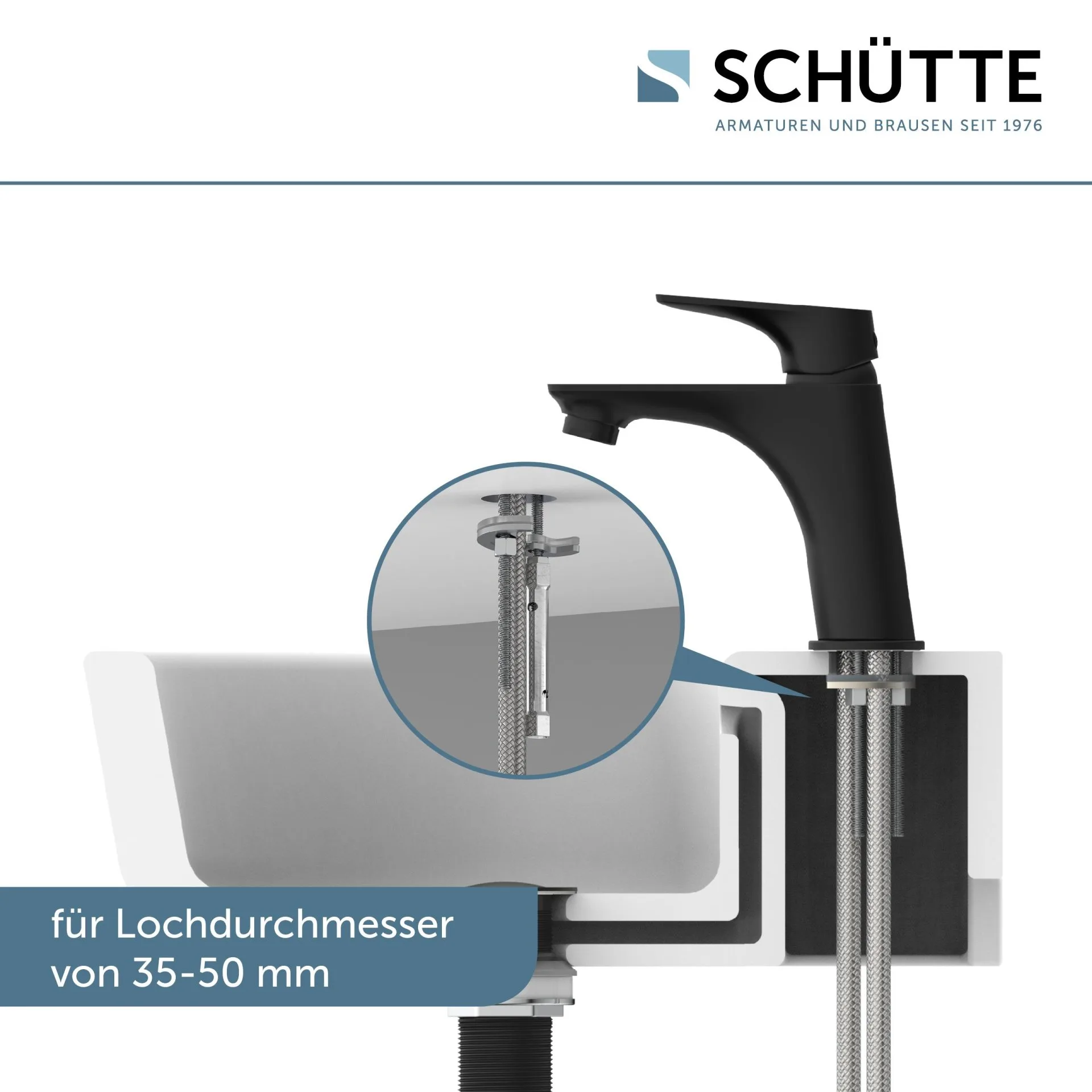 SCHÜTTE BOSTON Waschtischarmatur, Schwarz matt
