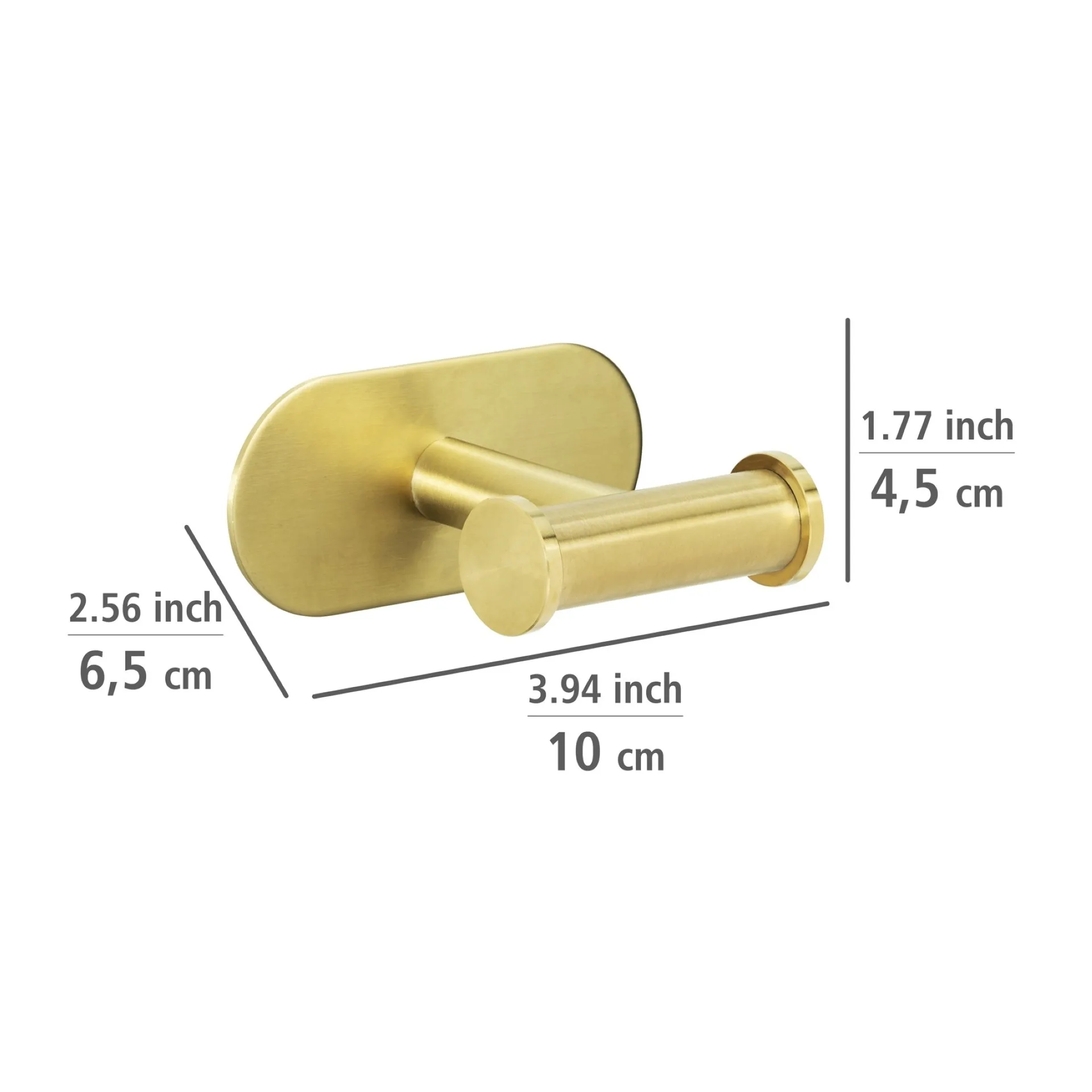 WENKO OREA Handtuchhaken, Gold matt, Befestigen ohne Bohren