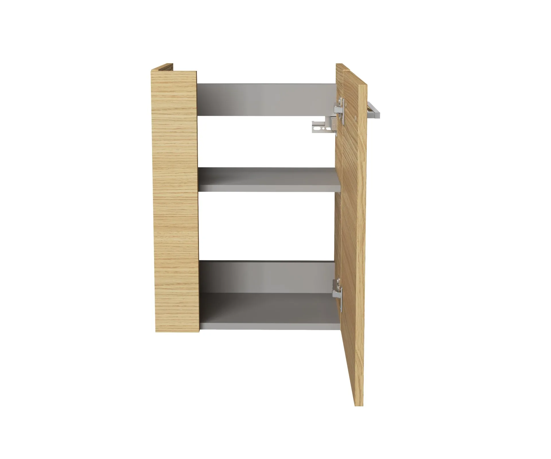 FACKELMANN SBC B.STYLE Gäste WC Waschtisch Set 45 cm breit, Braun, Waschbecken Keramik Weiß, Türanschlag rechts