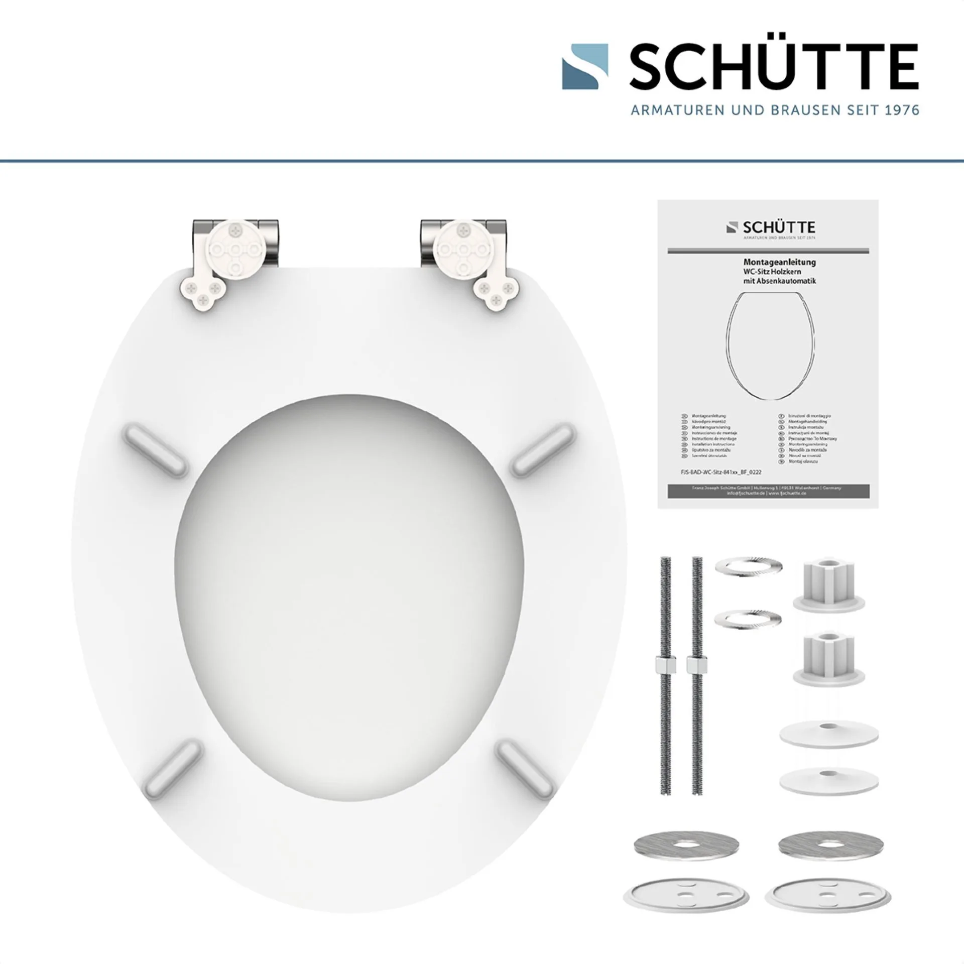 Schütte WHITE WC-Sitz, mit Absenkautomatik, Holzkern