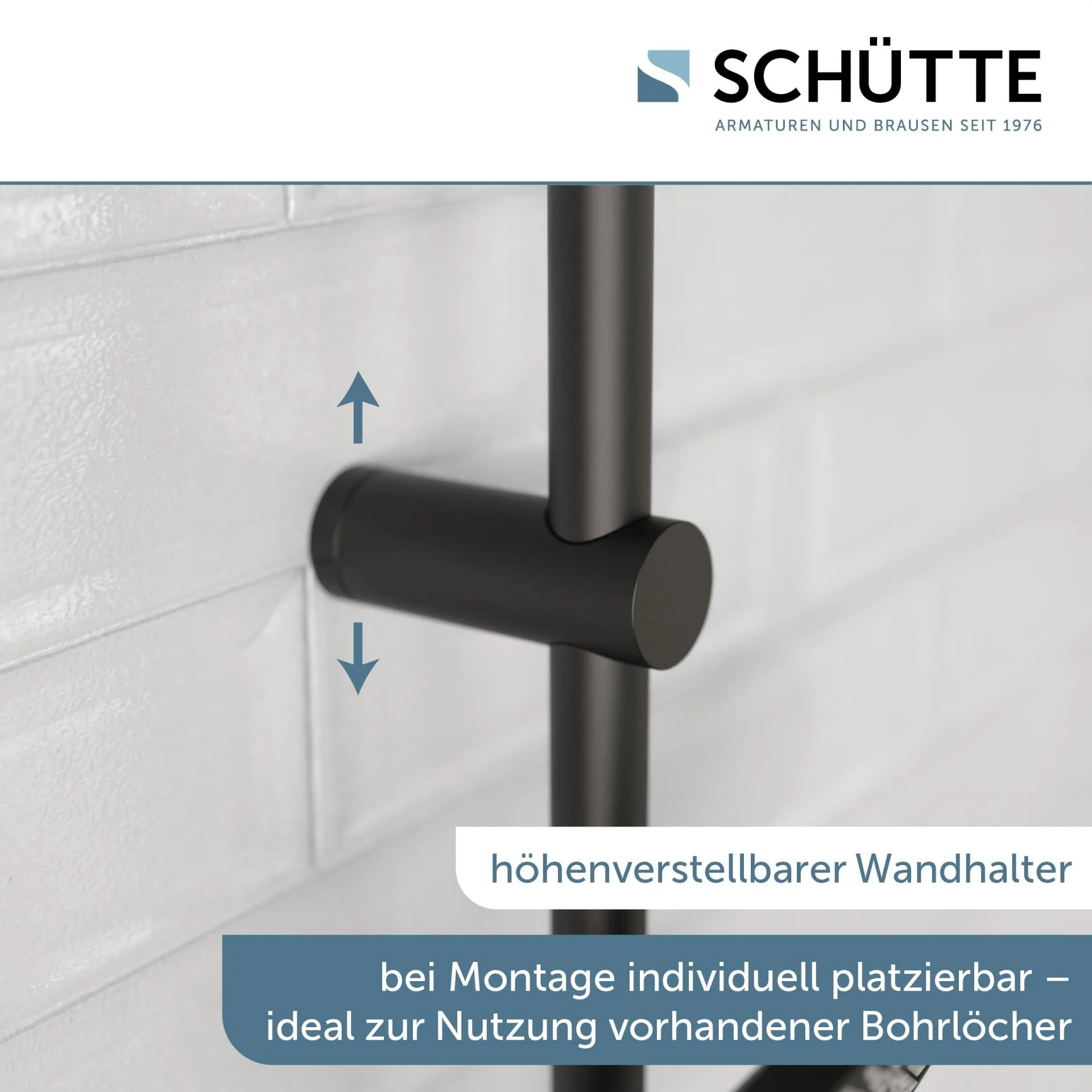 SCHÜTTE ADRIA Überkopf-Brauseset, Schwarz matt, mit Duschthermostat