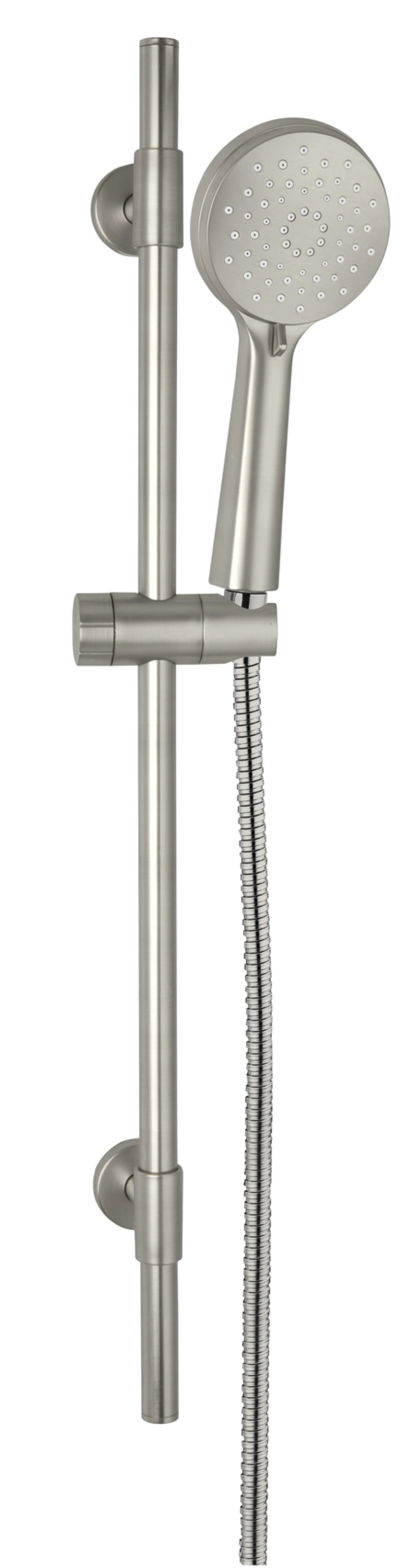 WENKO YOUNG Stangenbrause Set 66 cm, Silber matt, 3 verschiedene Wasserstrahlarten