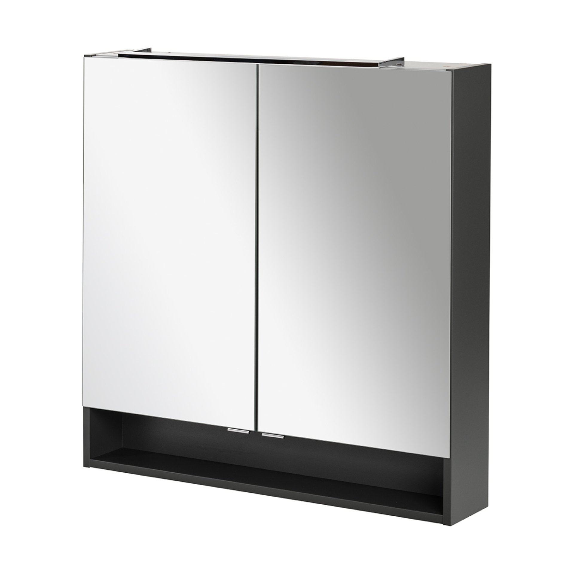 Fackelmann LUNA Spiegelschrank 80cm, Schwarz/Anthrazit