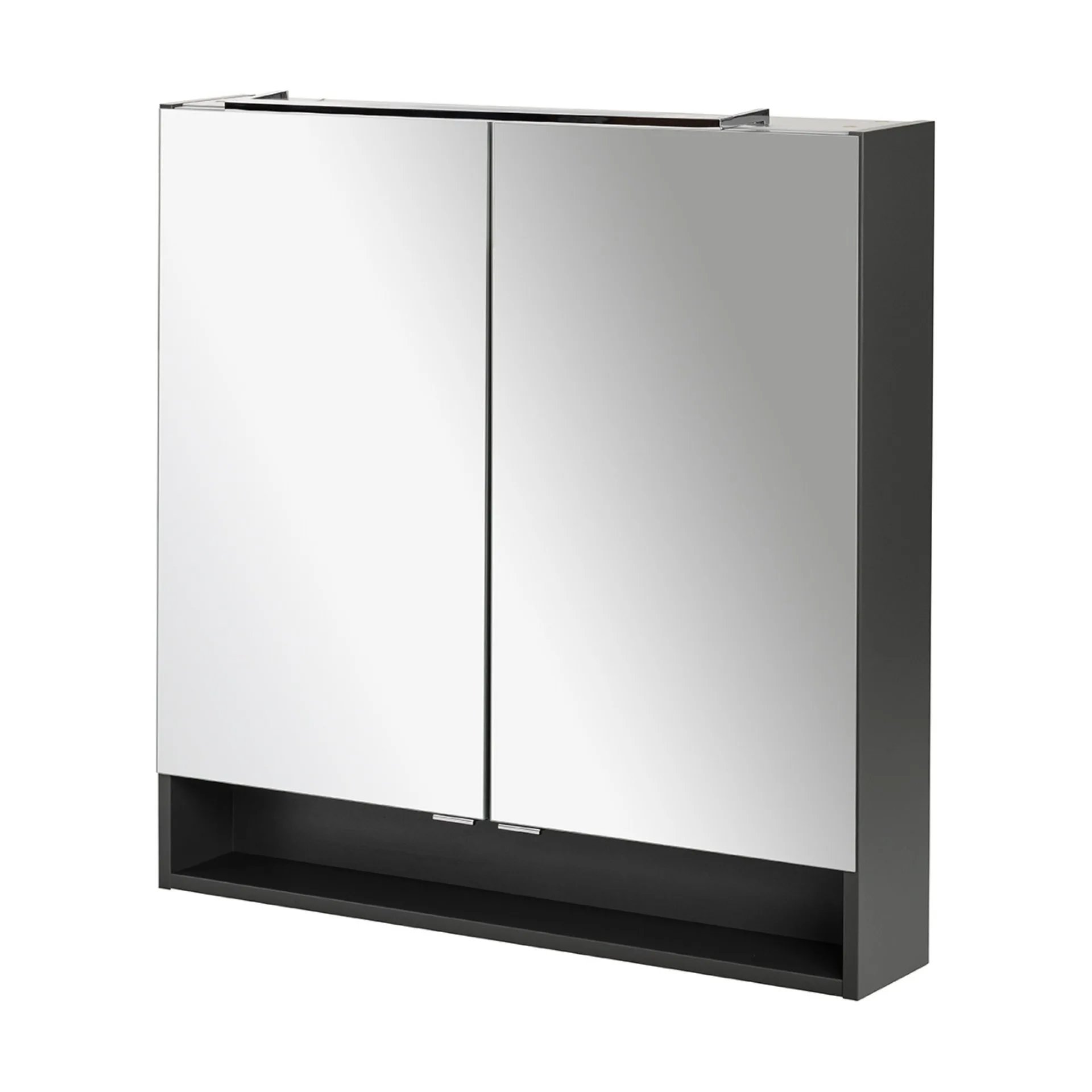 FACKELMANN LUNA LED Spiegelschrank 80 cm breit, Anthrazit