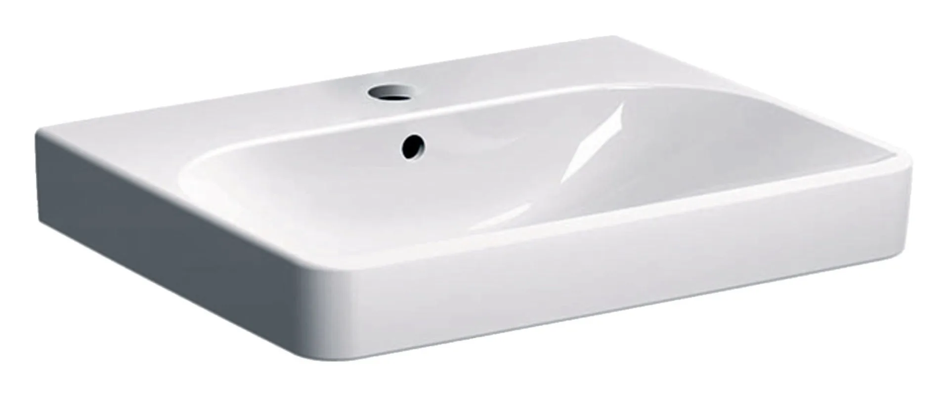 GEBERIT SMYLE SQUARE Waschbecken Keramik 60 cm breit, Weiß