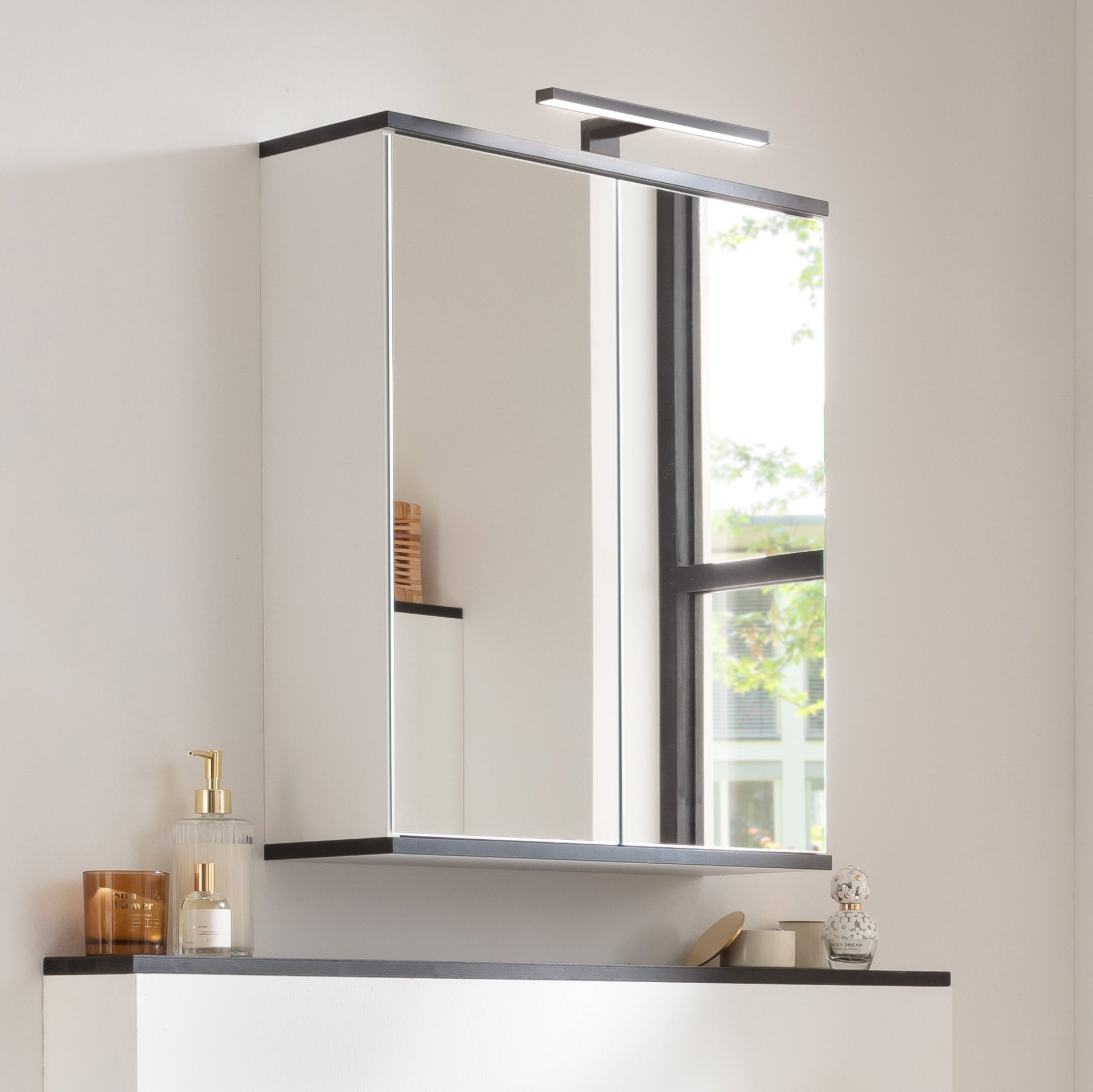 Fackelmann TE-A Spiegelschrank 60 cm, Weiß