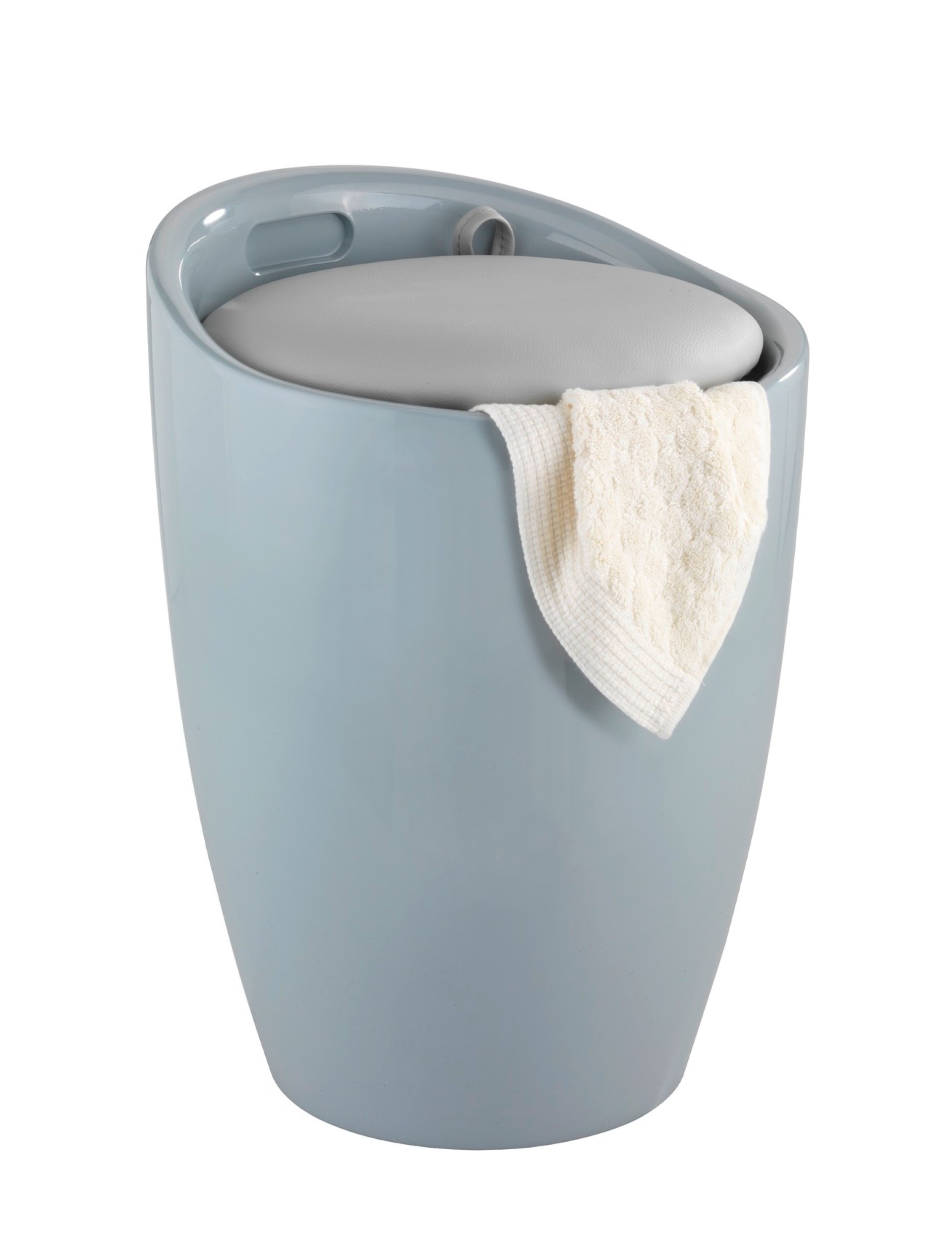 WENKO CANDY Badhocker, Grau, mit abnehmbarem Wäschesack