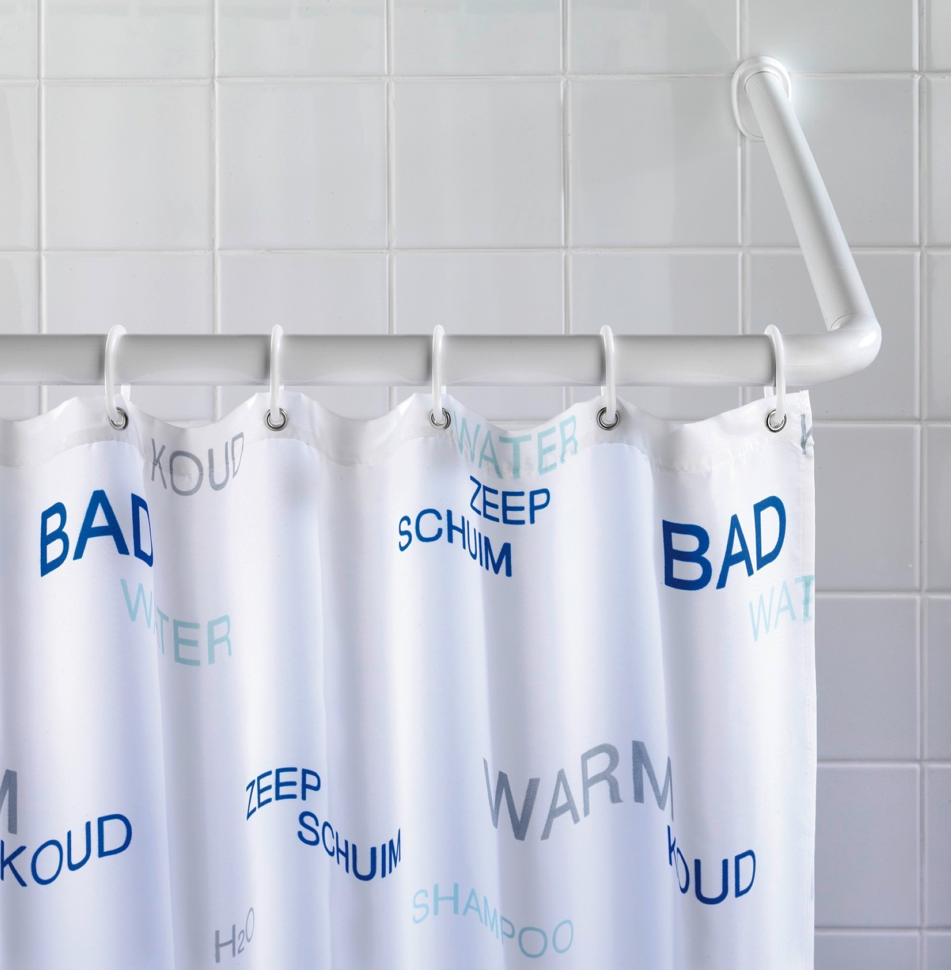 WENKO UNIVERSAL Duschstange 2,5 cm, Weiß, variabel