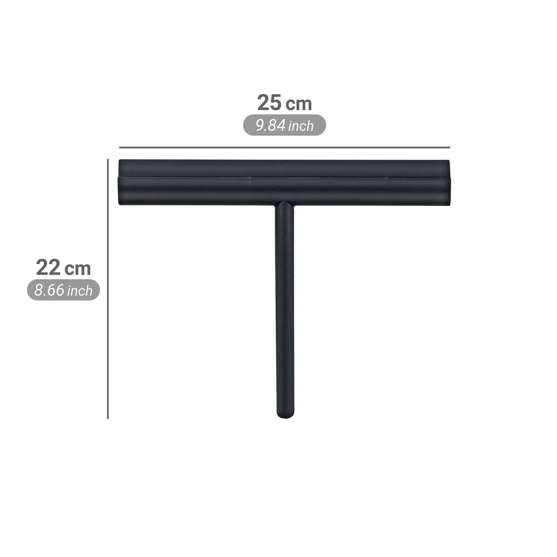WENKO AGANA Duschabzieher, Schwarz, mit magnetischer Wandhalterung, Edelstahl umantelt mit Silikon