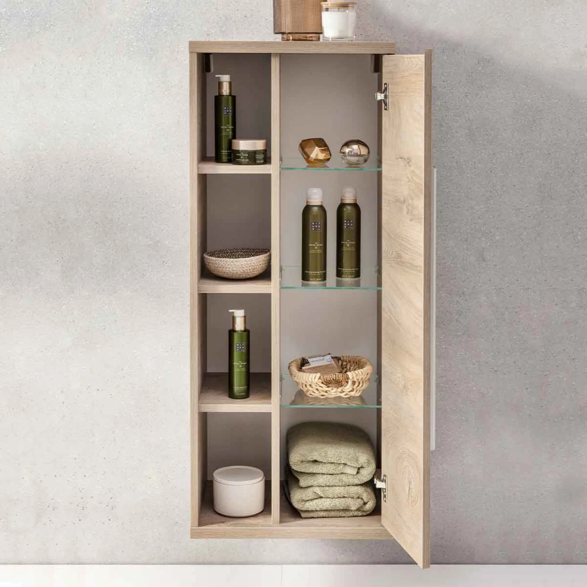FACKELMANN STANFORD Midischrank 42 cm breit, Braun hell, Türanschlag rechts