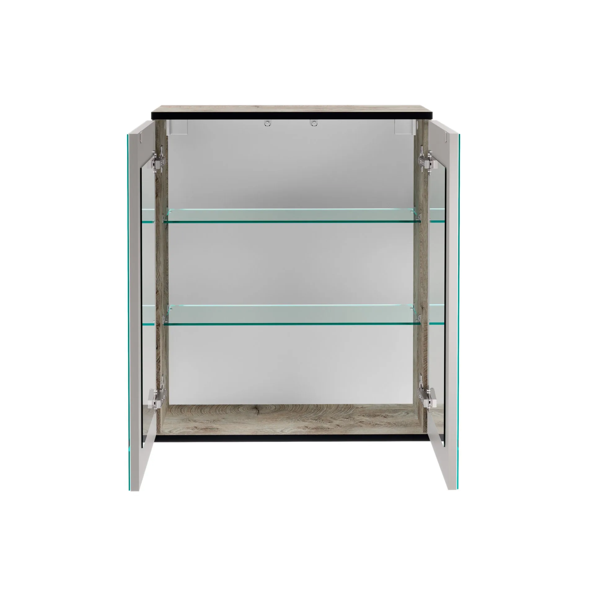 FACKELMANN TE-A Spiegelschrank 60 cm breit, Braun hell